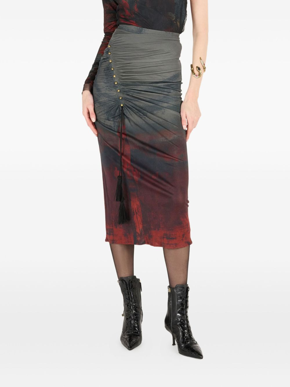 tassel-embellished drawstring skirt - 3