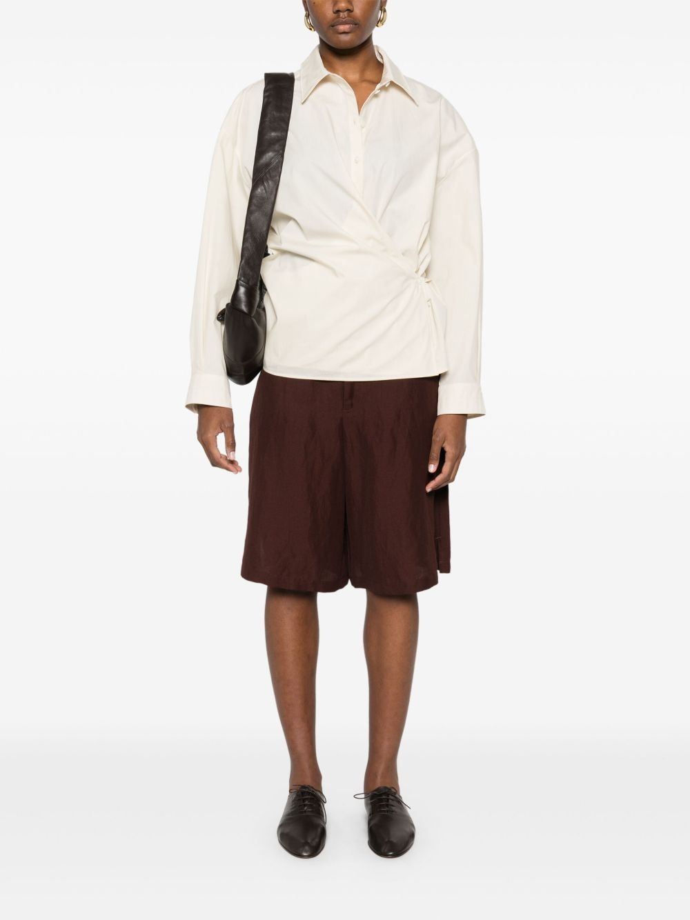 straight-collar twisted shirt - 2