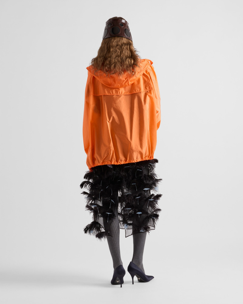 Feather-embellished silk organza dress 5