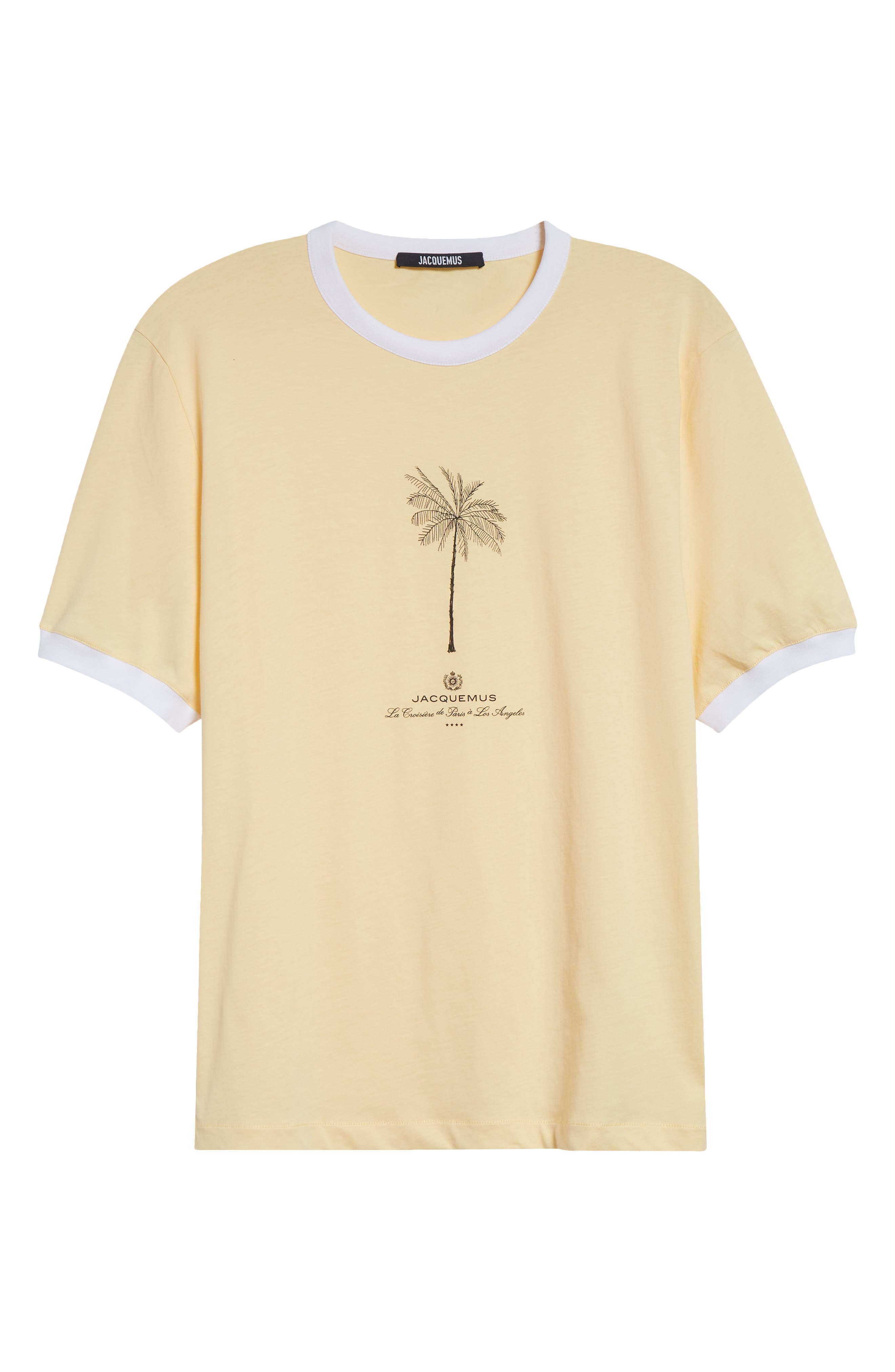 Jacquemus Le T-Shirt Venice Graphic Ringer T-Shirt in Palm Tree Beige at Nordstrom - 6