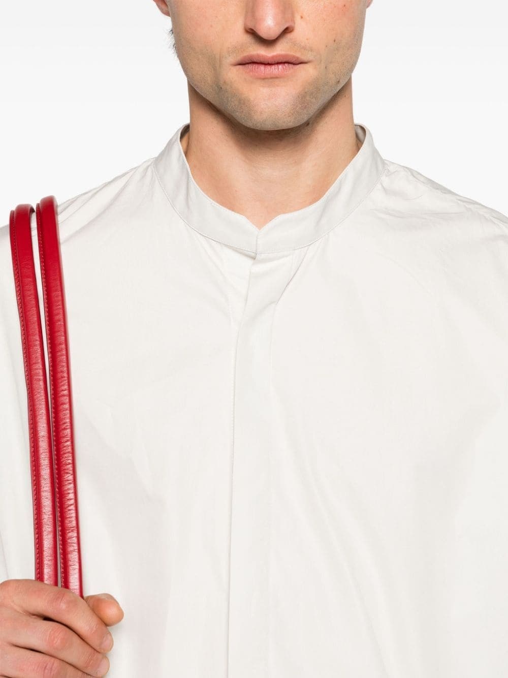 band-collar cotton shirt - 6