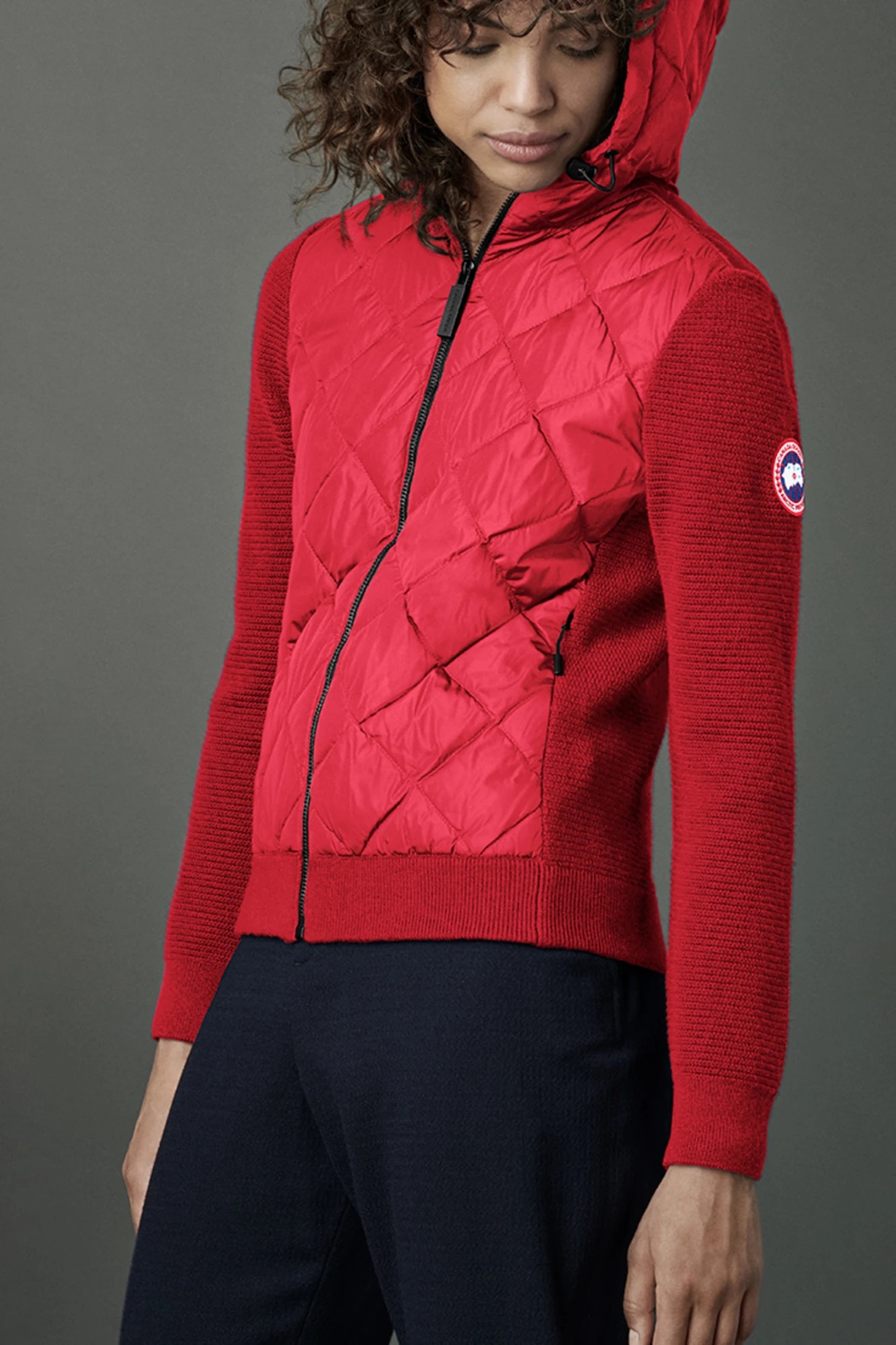 HYBRIDGE QUILTED KNIT HOODY - 4