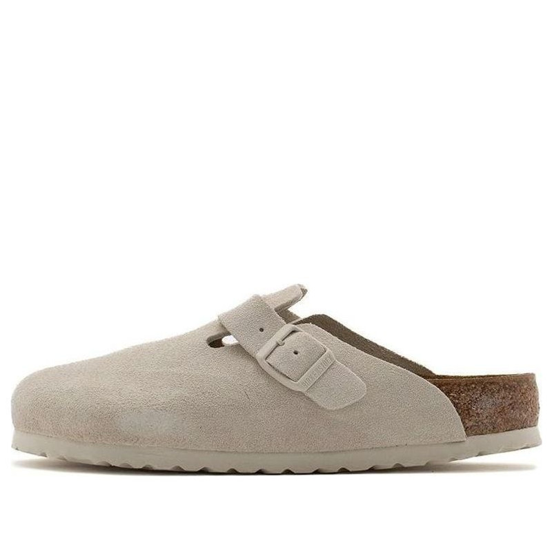 Birkenstock Boston Suede Leather Sandals 'Antique White' 1024731 1