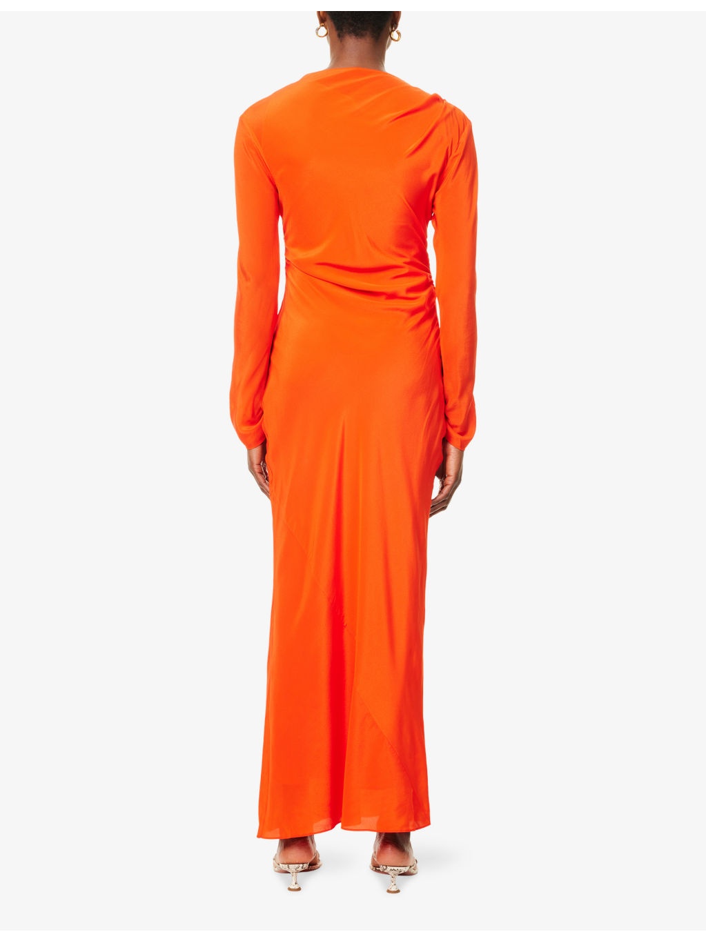 Fresca Gathered Silk Midi Dress - 4
