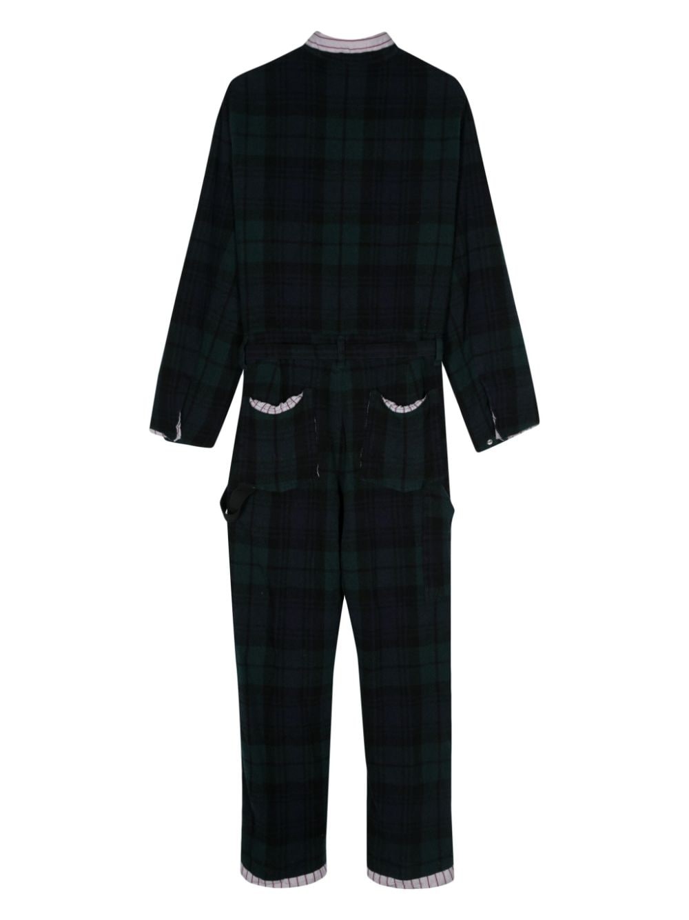 checked flannel jumpsuit - 2