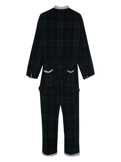 sacai checked flannel jumpsuit outlook