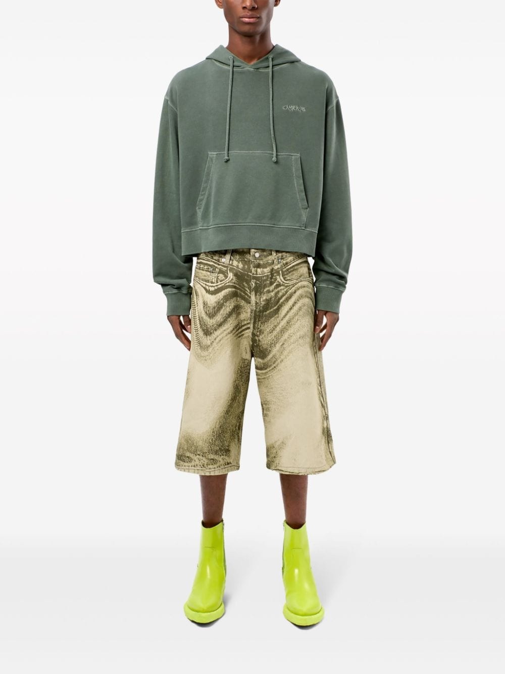 logo-embroidered cotton hoodie - 3