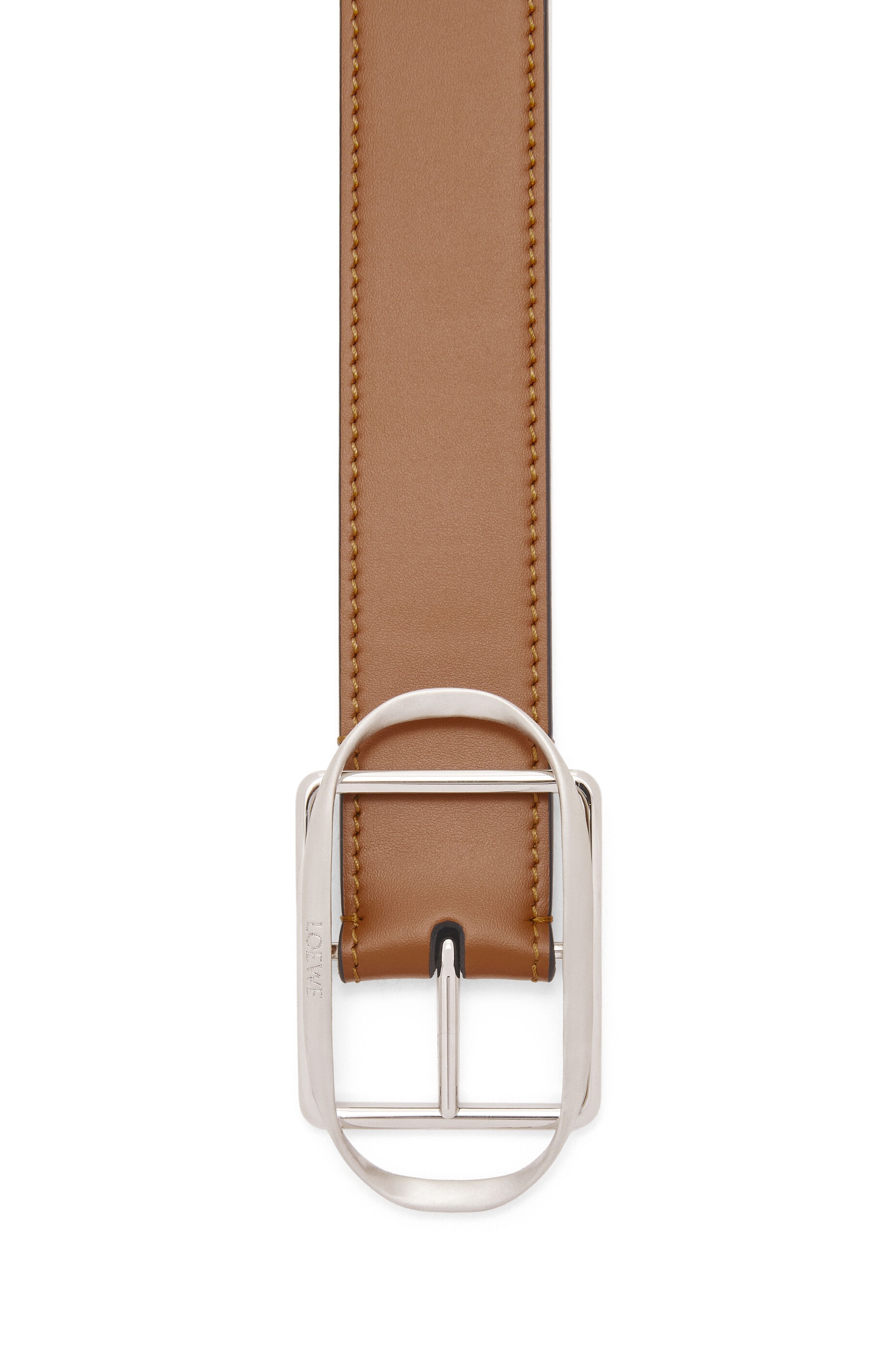 Curved buckle belt in smooth calfskin - 2