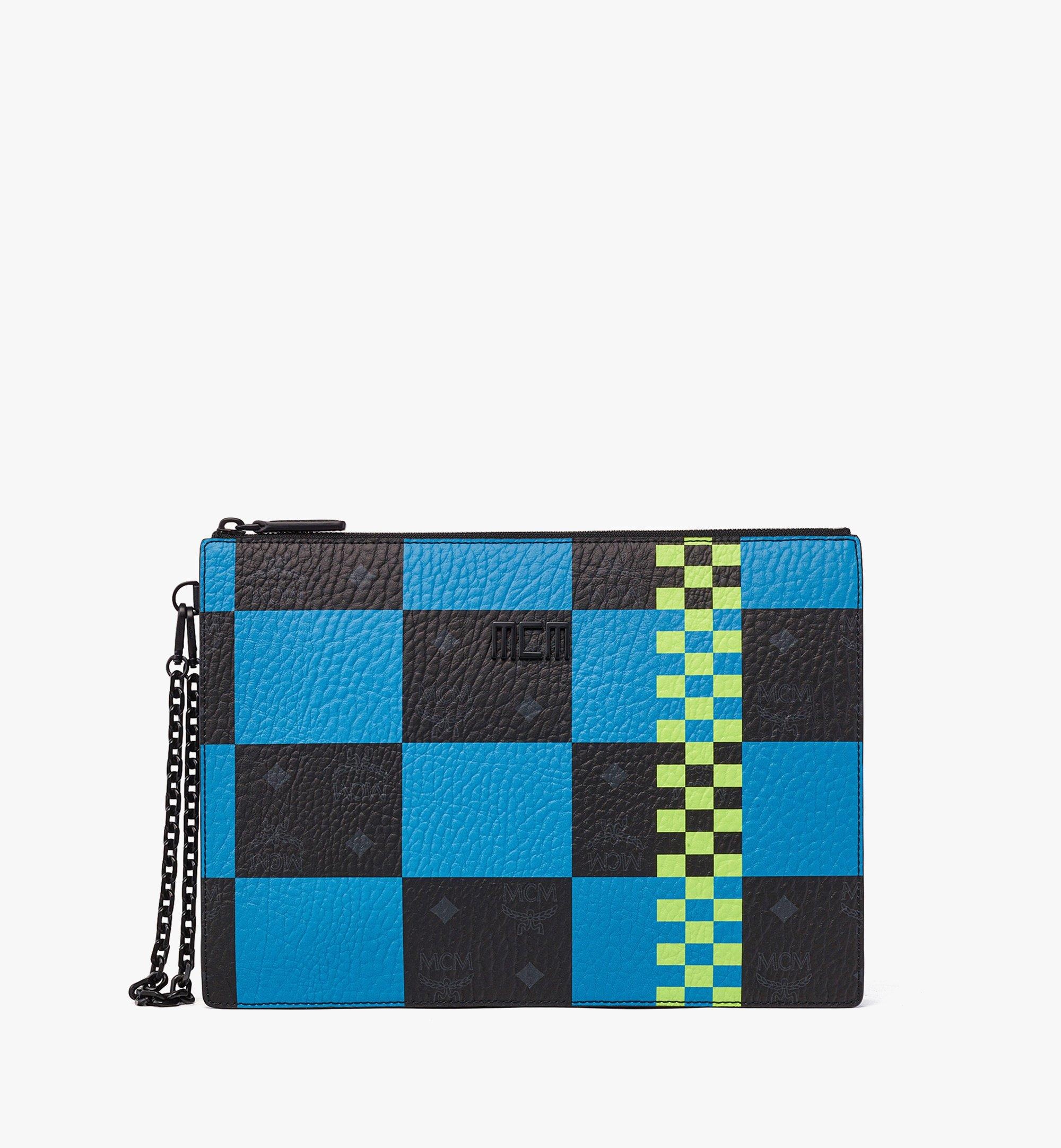 MCM Tech Wristlet Zip Pouch in Checkerboard Visetos - 1