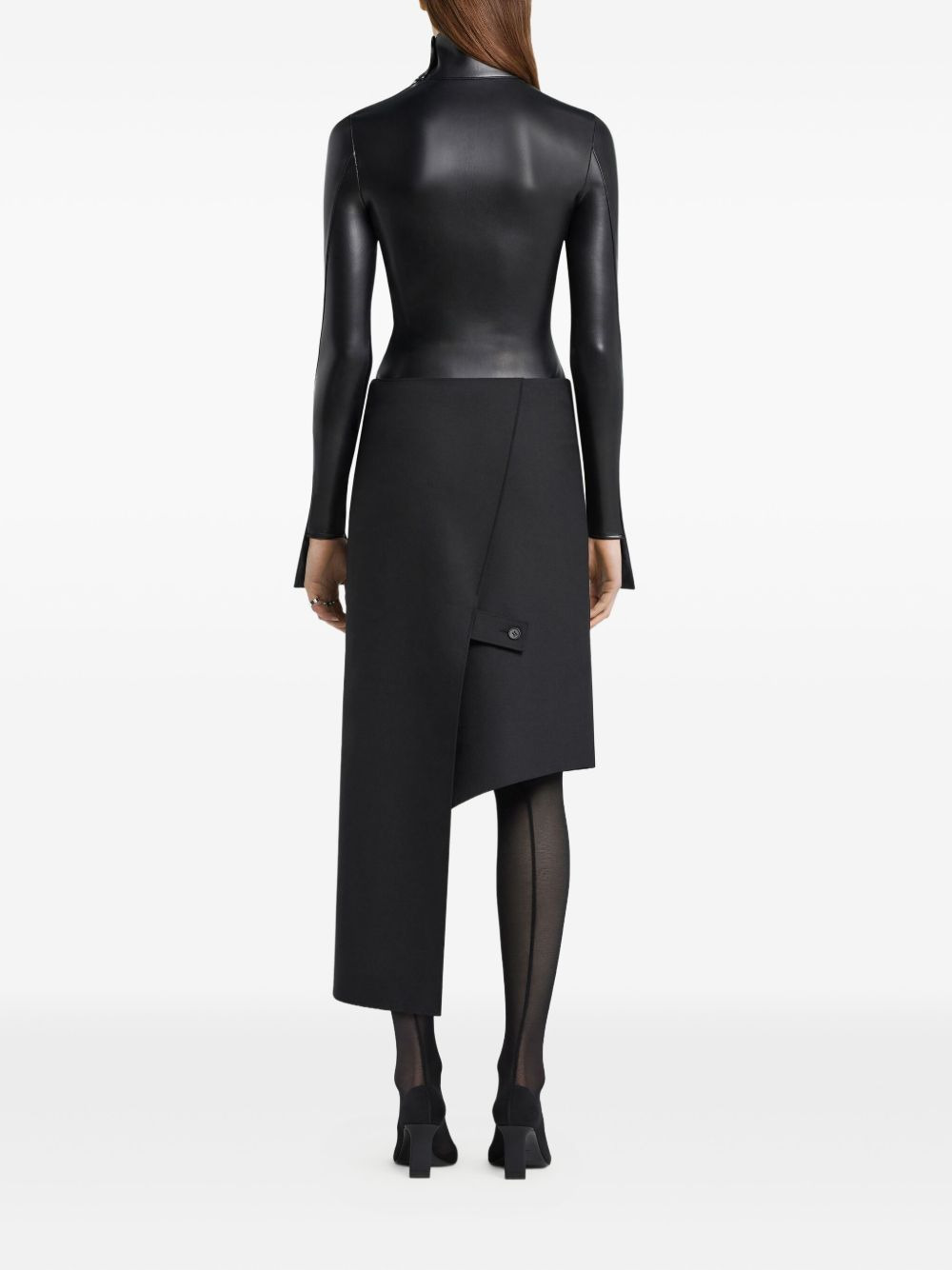 mock-neck zipped-shoulder bodysuit - 4