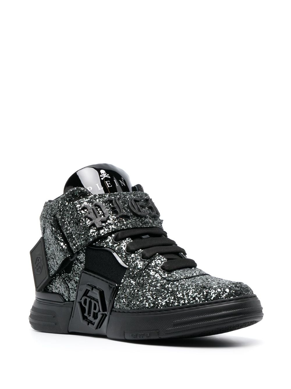 logo-plaque high-top sneakers - 2