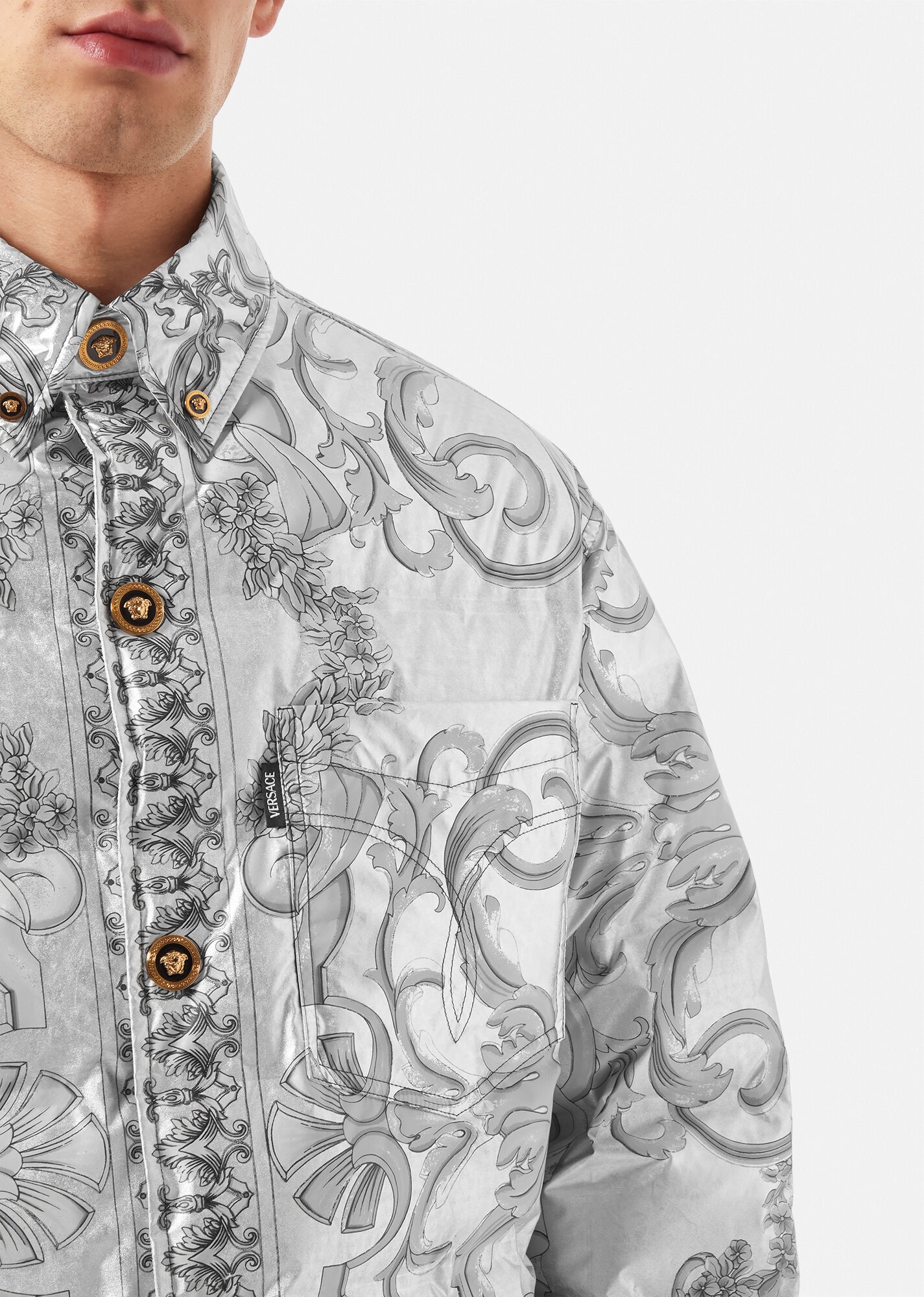 Silver Baroque Down Jacket - 5