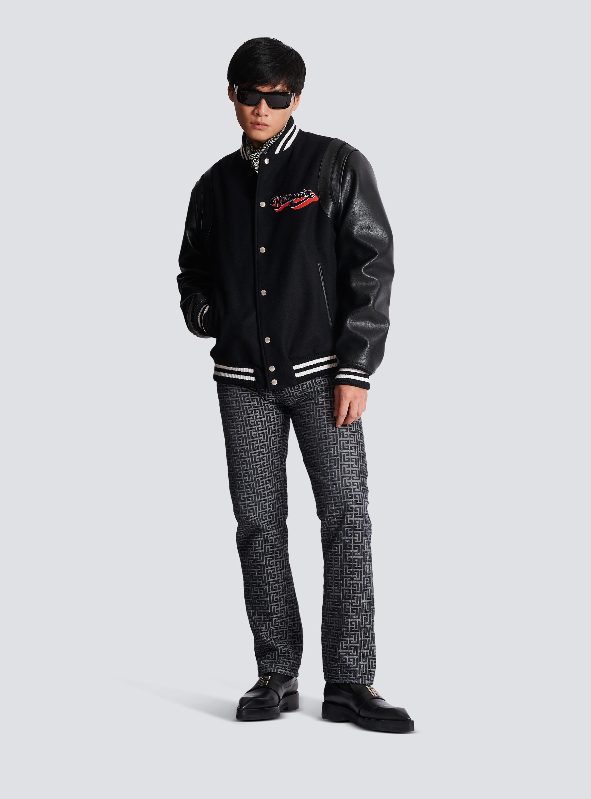 Balmain leather and wool jacket - 2