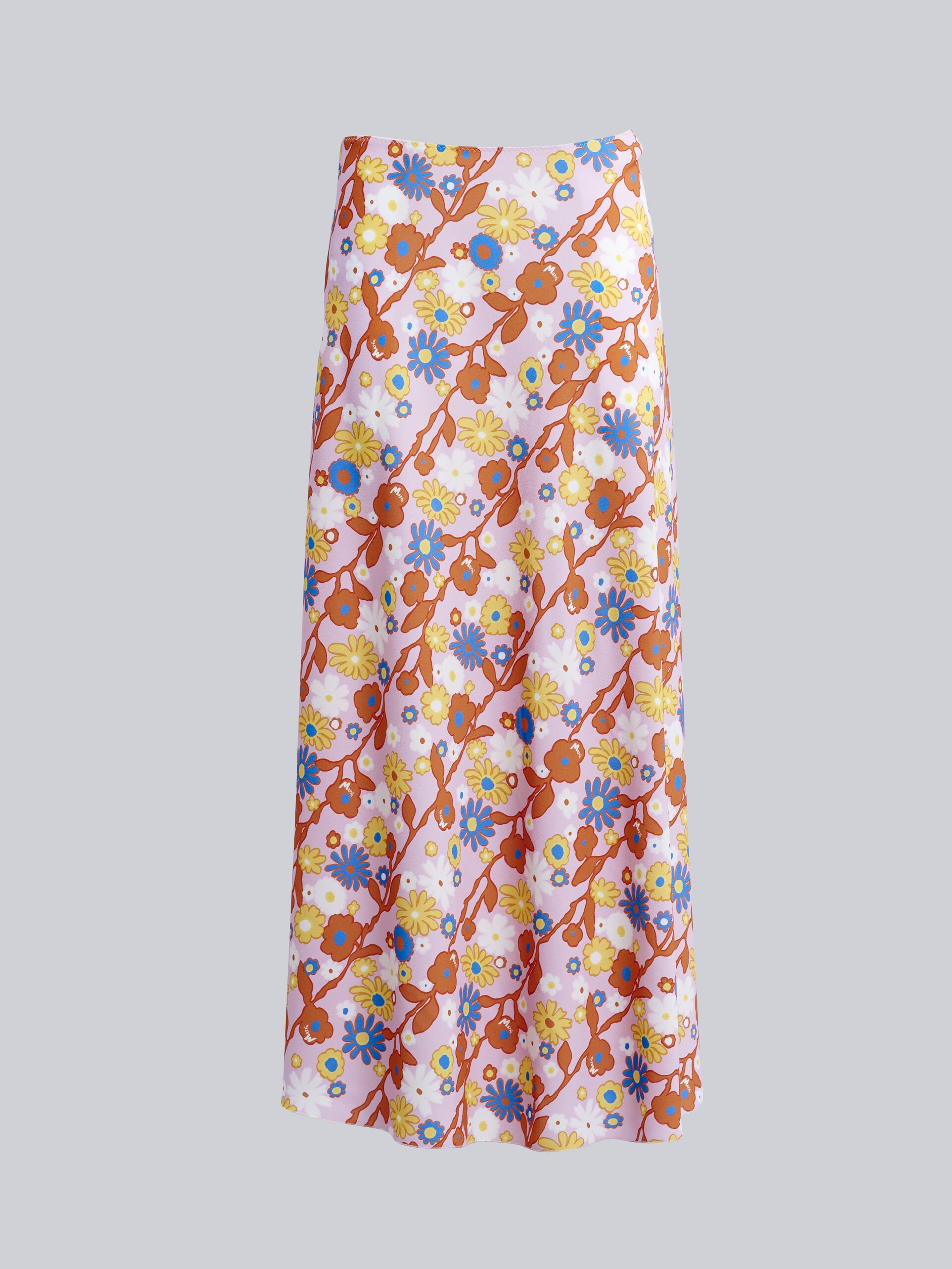 VERTICAL GARDEN PRINT VISCOSE SABLÈ SKIRT - 1