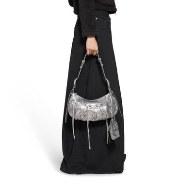 BALENCIAGA Women's Le Cagole Small Shoulder Bag Metallized in Silver outlook