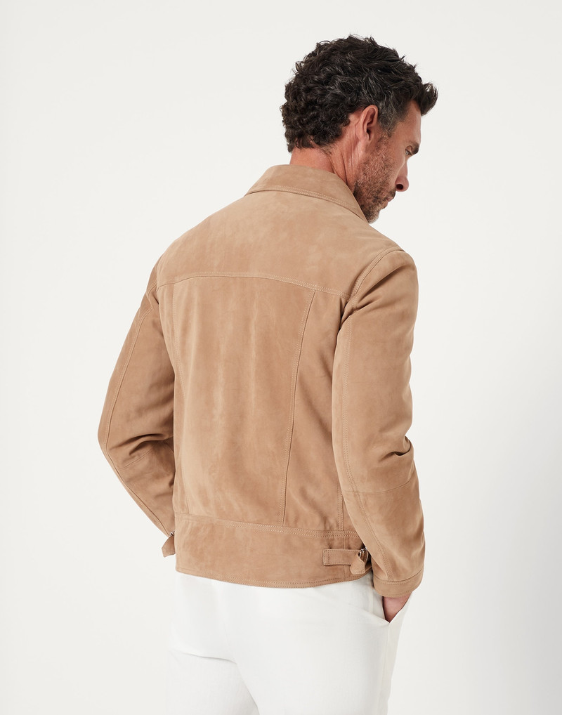 Brunello Cucinelli Suede biker jacket outlook