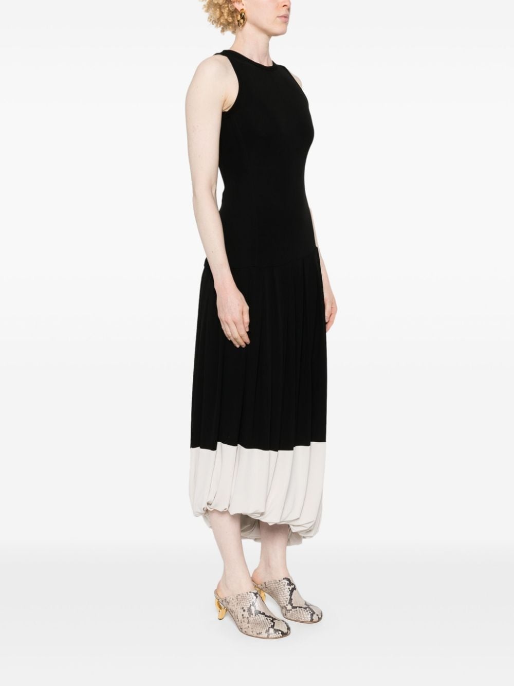 pleated crepe midi dress - 3