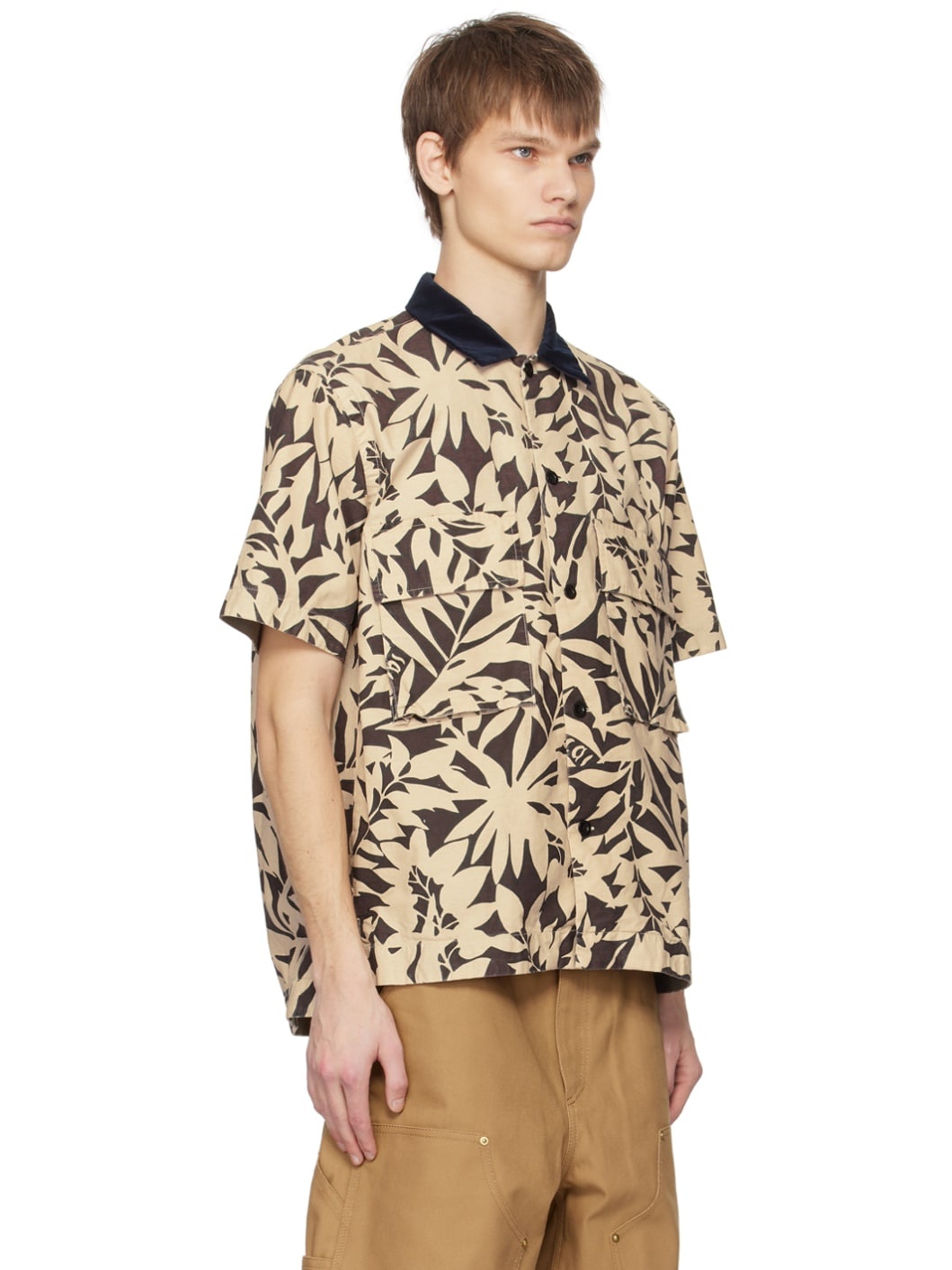 Brown & Beige Leaf Shirt - 2