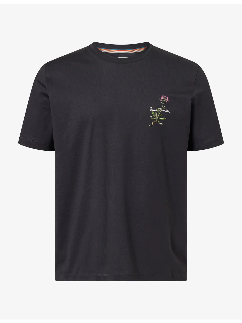 Floral-Embroidered Cotton T-Shirt - 1