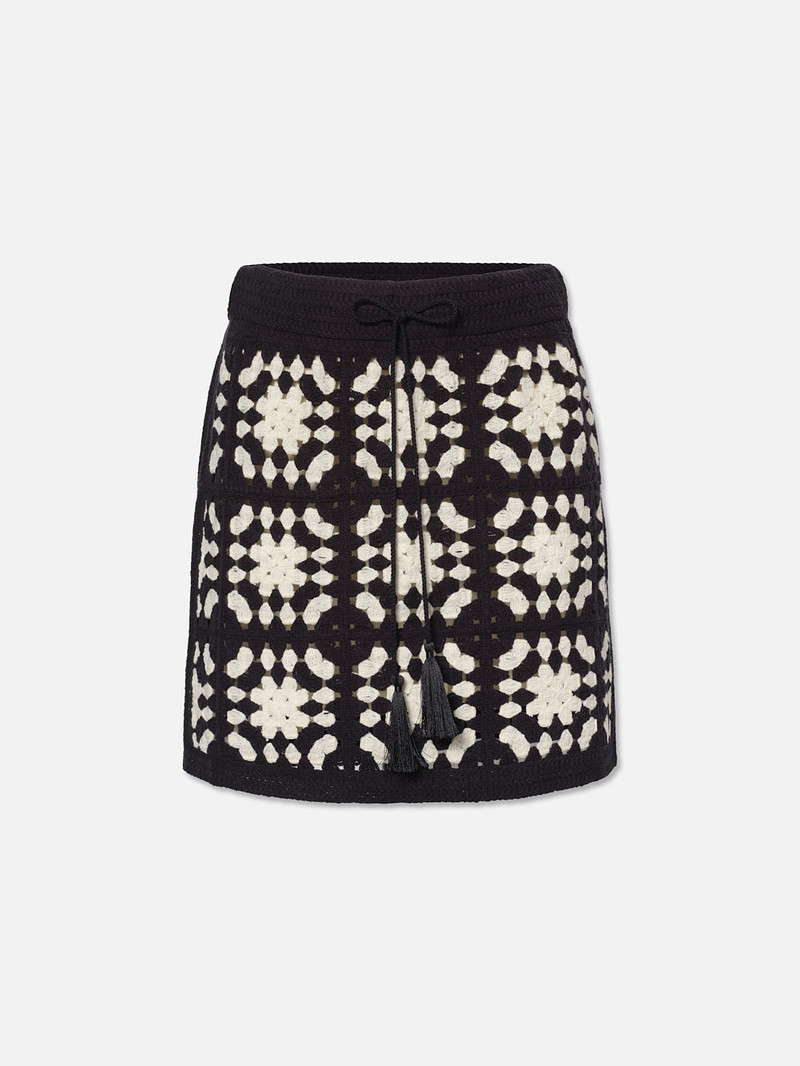 Crochet Tassel Skirt in Navy Multi 1