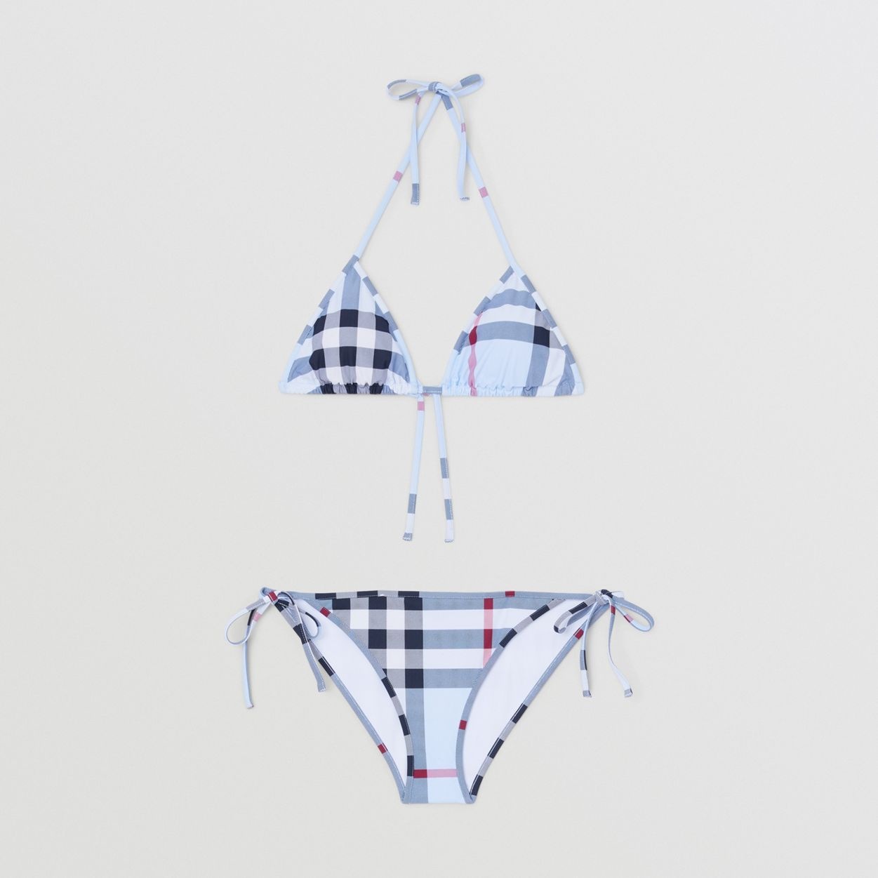 Check Stretch Nylon Triangle Bikini - 1