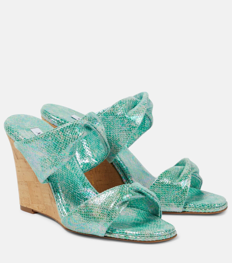 Twist leather wedge sandals 1