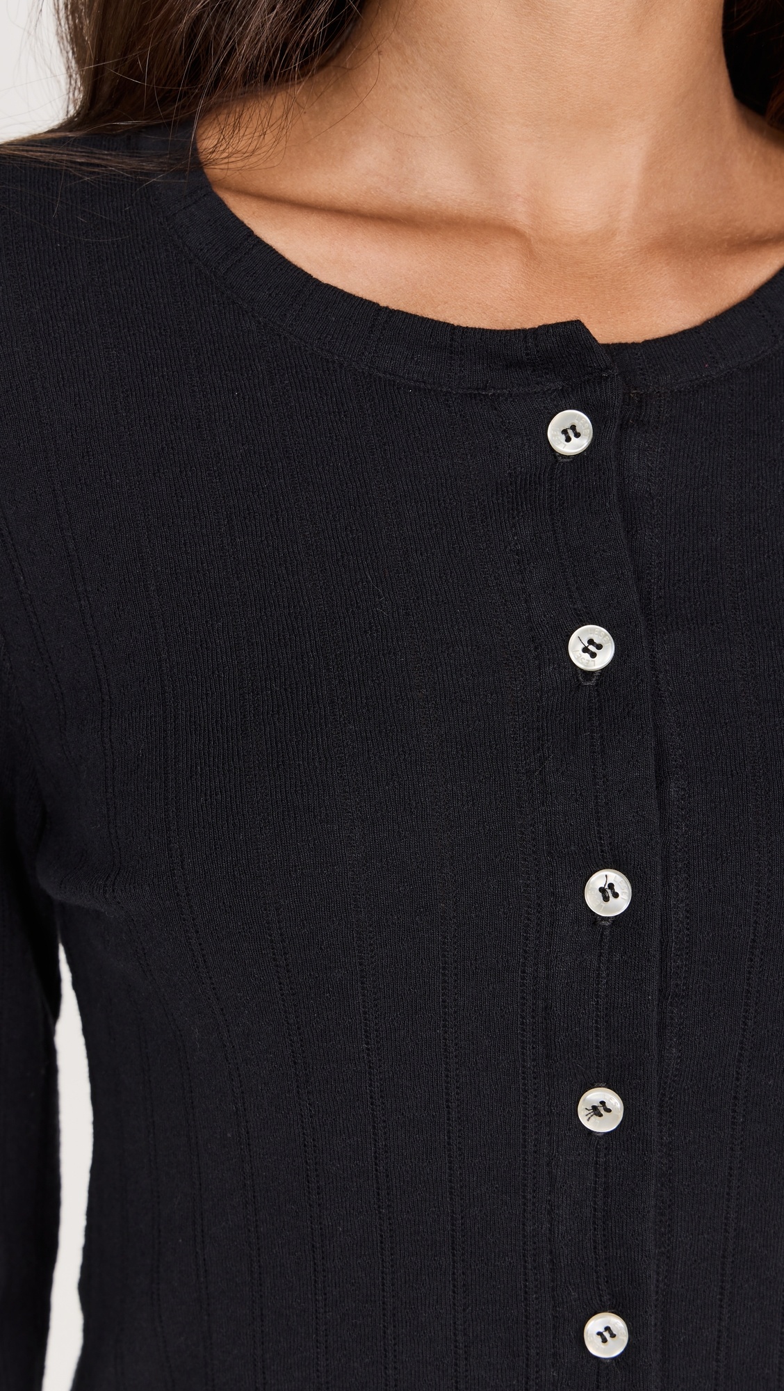 Pointelle Classic Crew Cardigan - 5