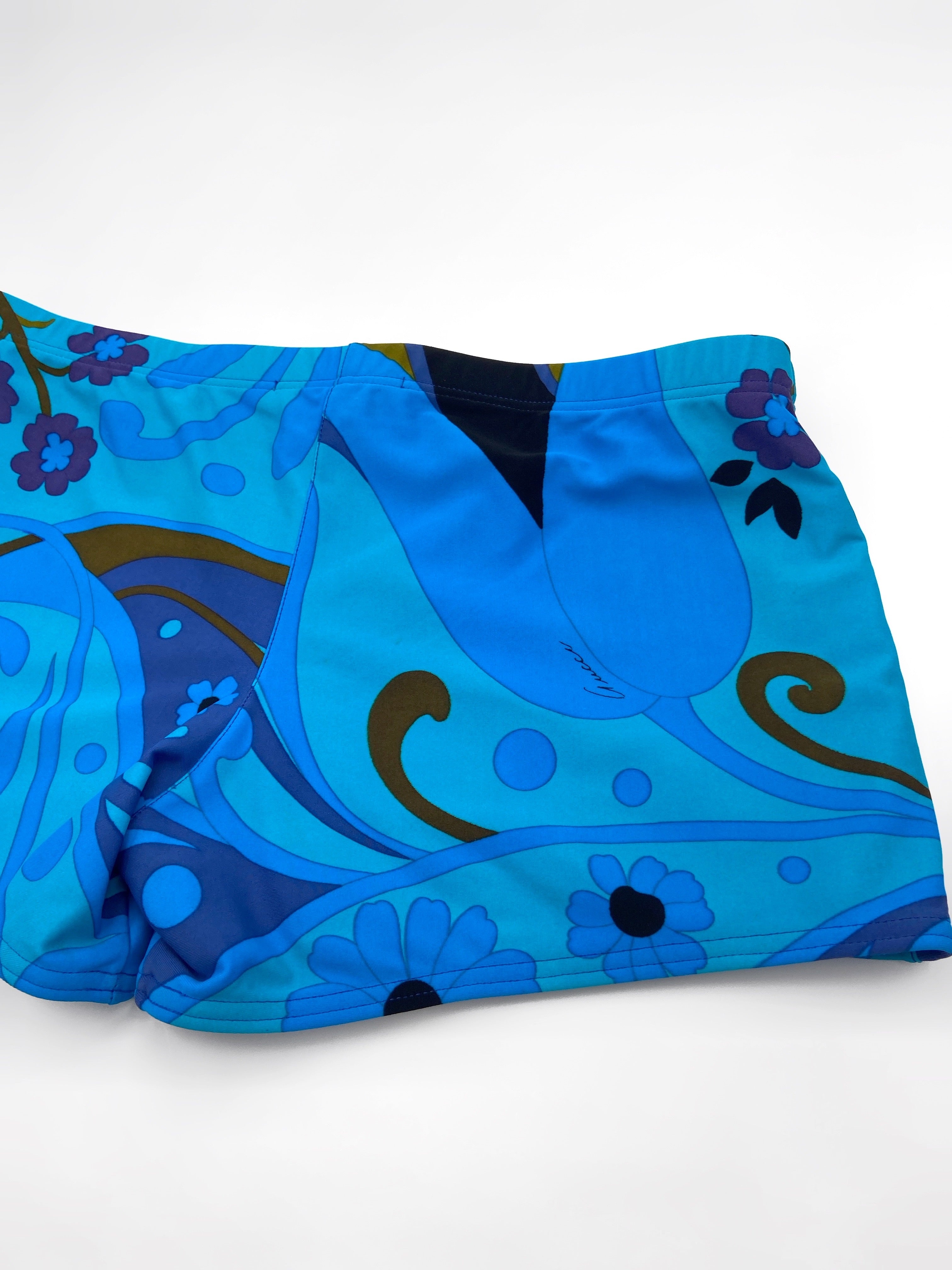 Gucci Spring 1999 Tom Ford Blue Floral Swimming Shorts Briefs S - 12
