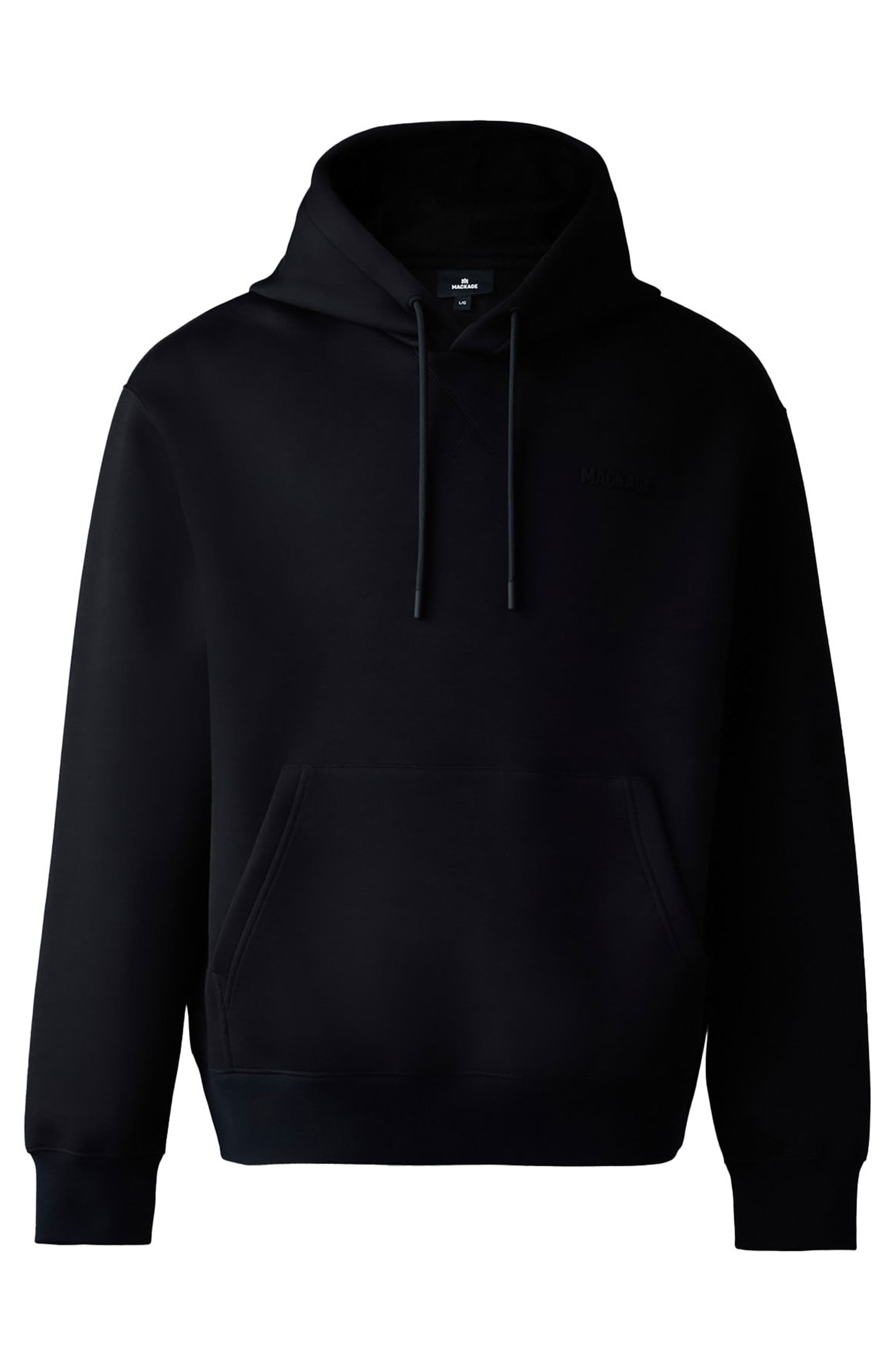 Mackage Krystian Double Face Jersey Hoodie in Black at Nordstrom - 5