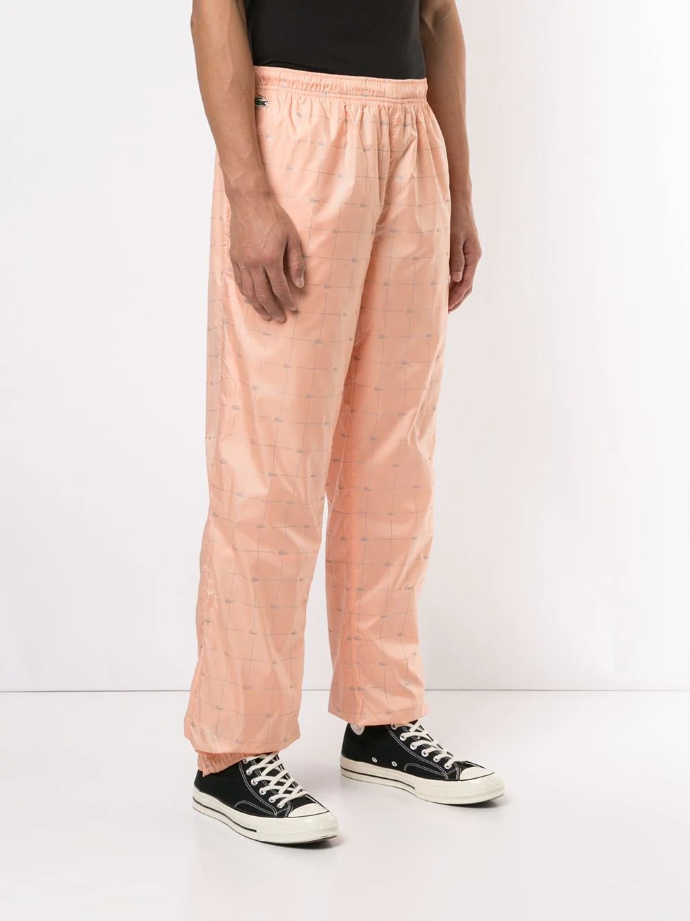 logo grid tapered trousers - 3