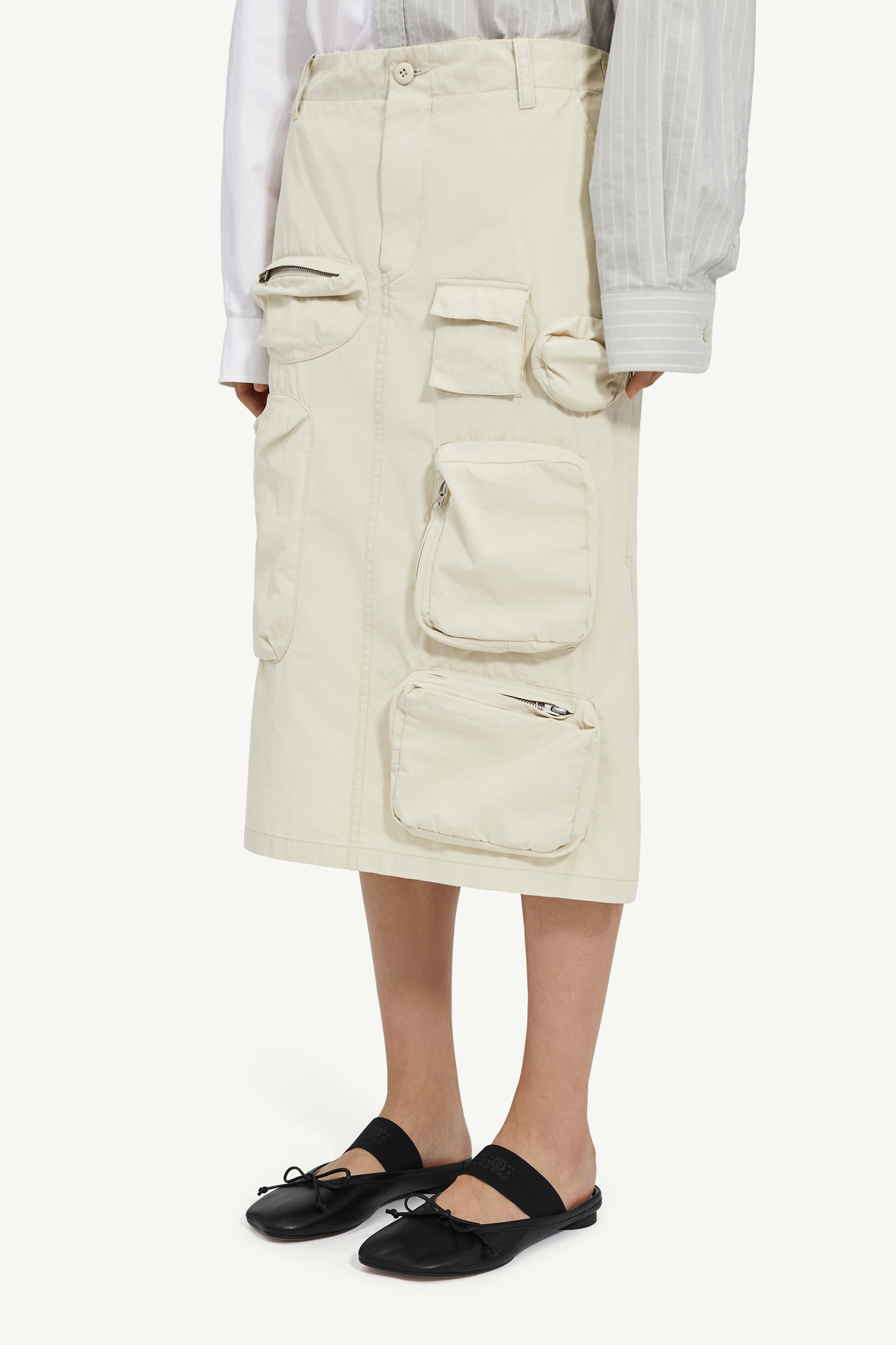 Cotton Gabardine Midi Skirt - 5