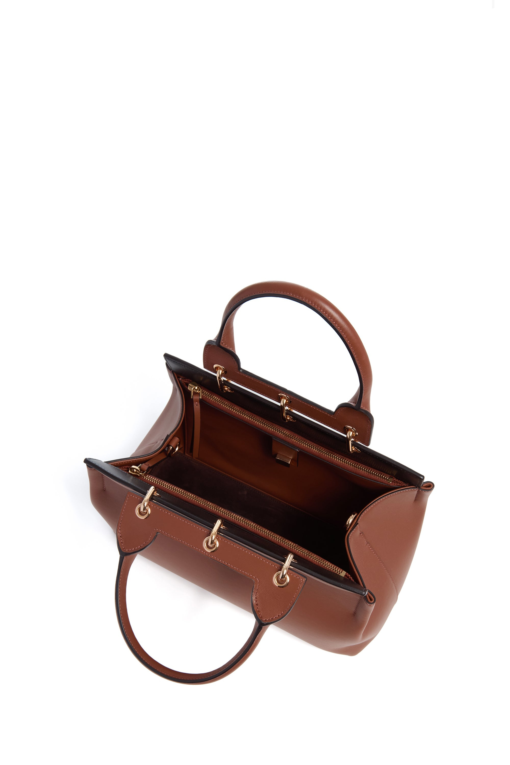 Small Amethyst Bag in Cognac Nappa Leather - 4