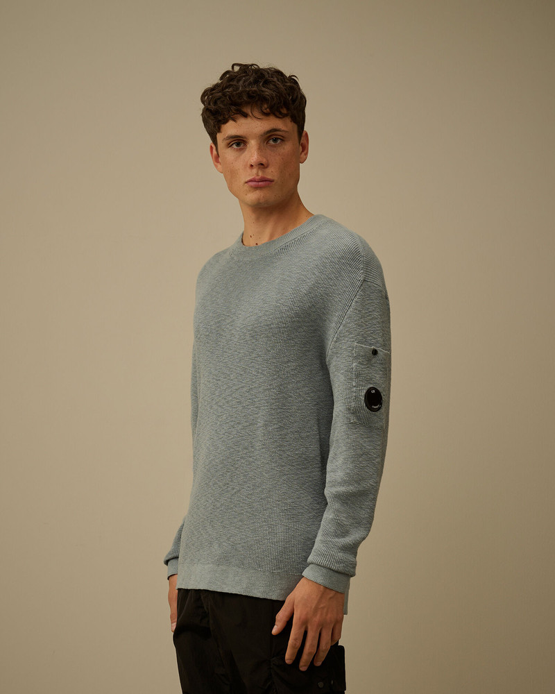 Cotton/Nylon Crewneck Lens Sweater 3