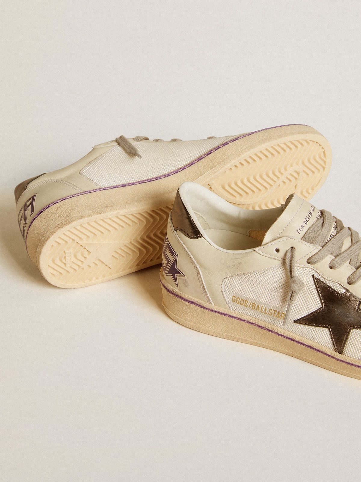 Ball Star in mesh and leather with metallic leather star and heel tab - 3