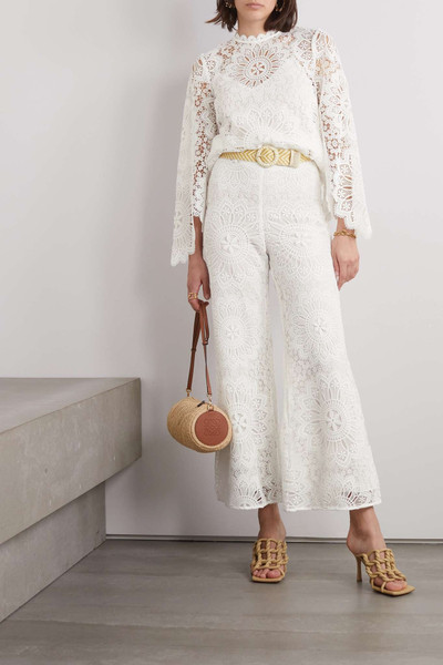 Zimmermann Chintz Doily belted lace flared pants outlook