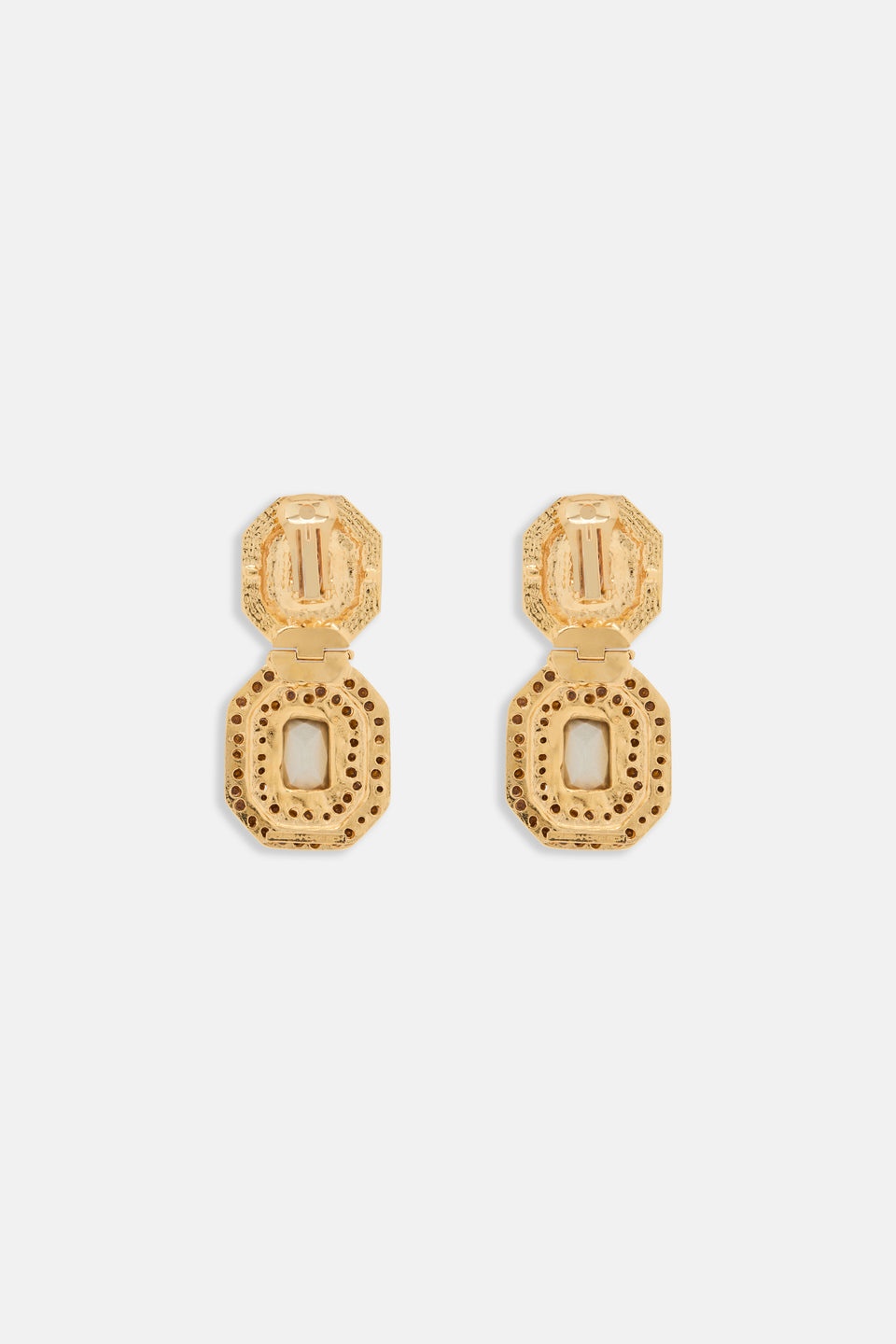 METAL EARRINGS WITH CRYSTAL EMBELLISHMENT - 2