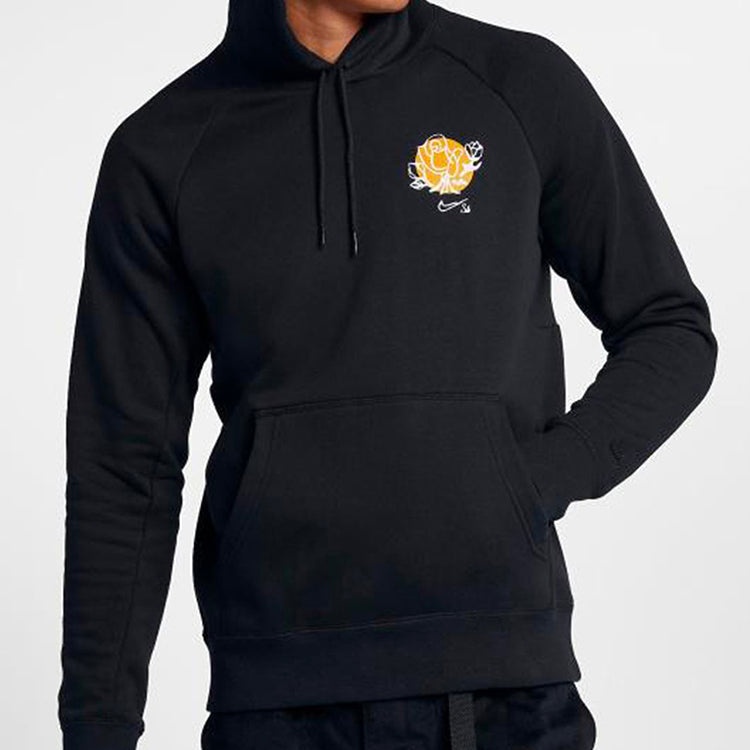 Nike Flowers Printing Fleece Pullover Black 937836-010 - 2