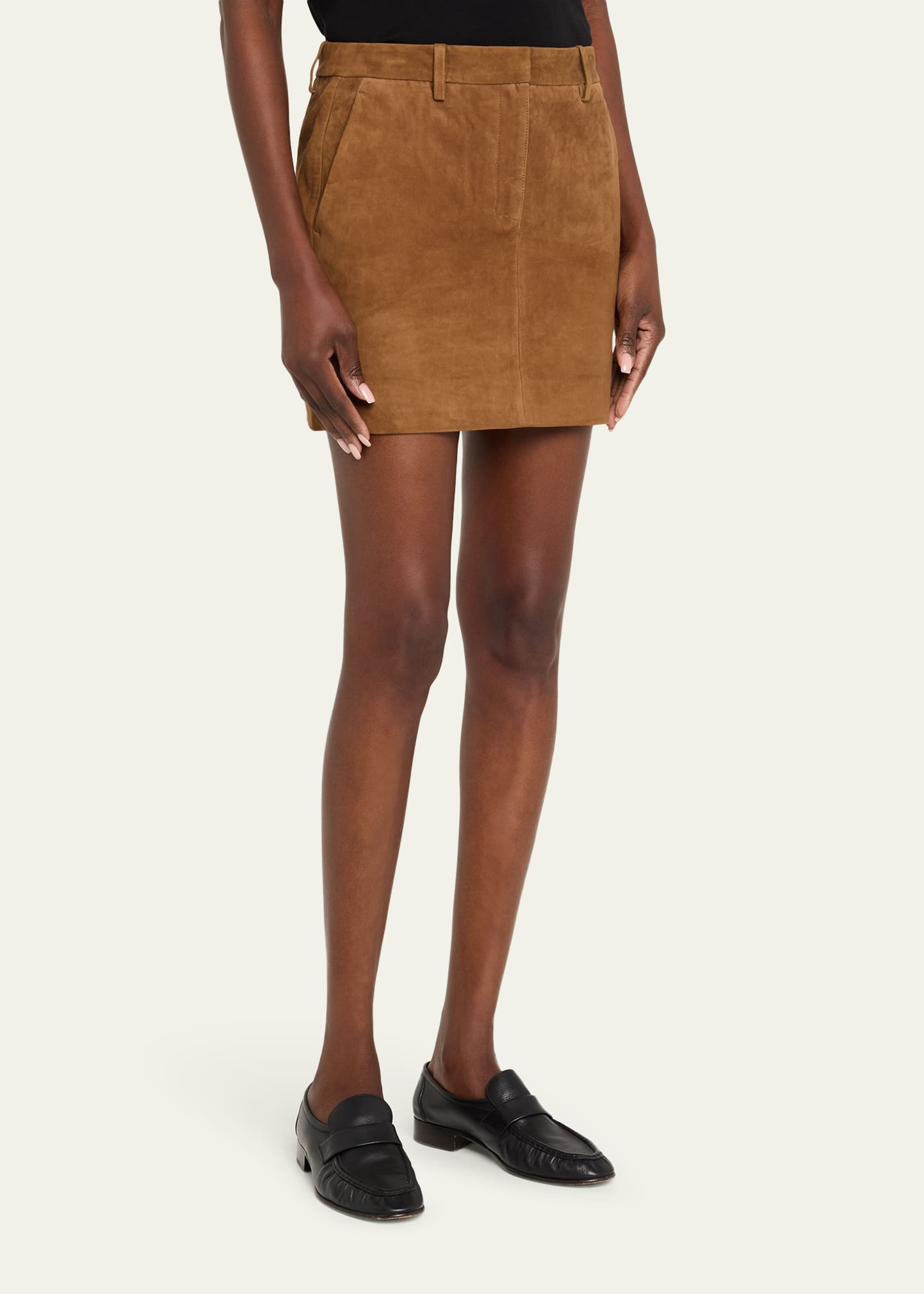 Mini Suede Trouser Skirt - 4