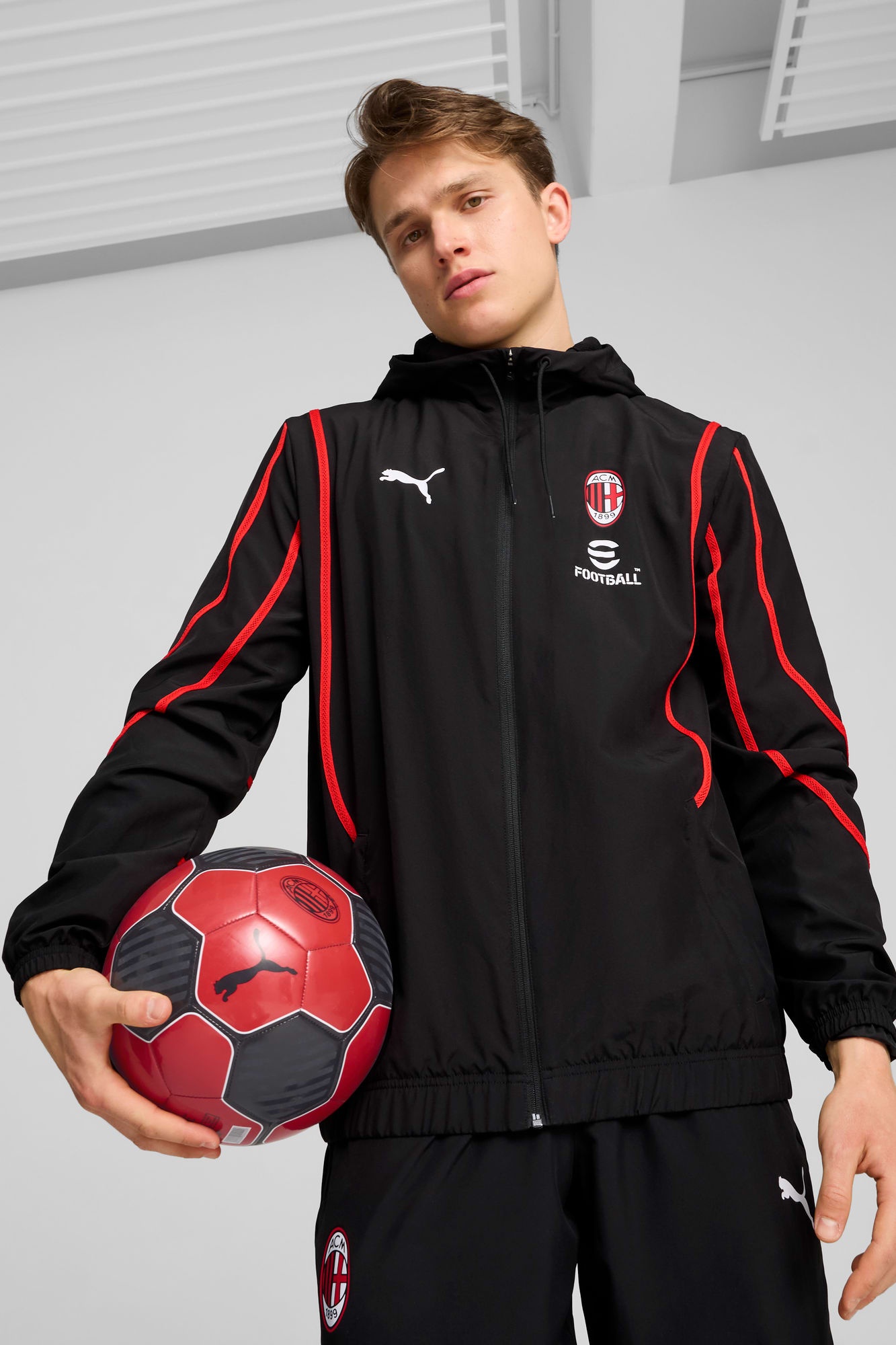 AC Milan Pre-Match Men's Woven Soccer Jacket - 3