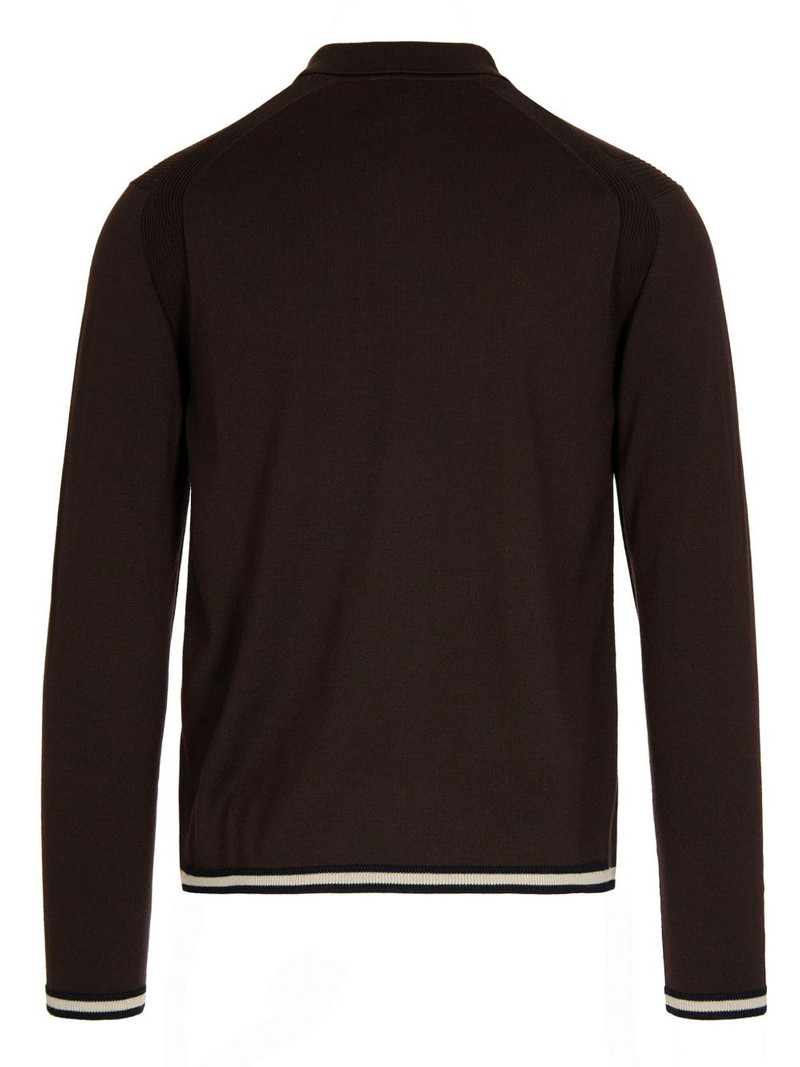 EMPORIO ARMANI half-zip rib-detail polo shirt outlook