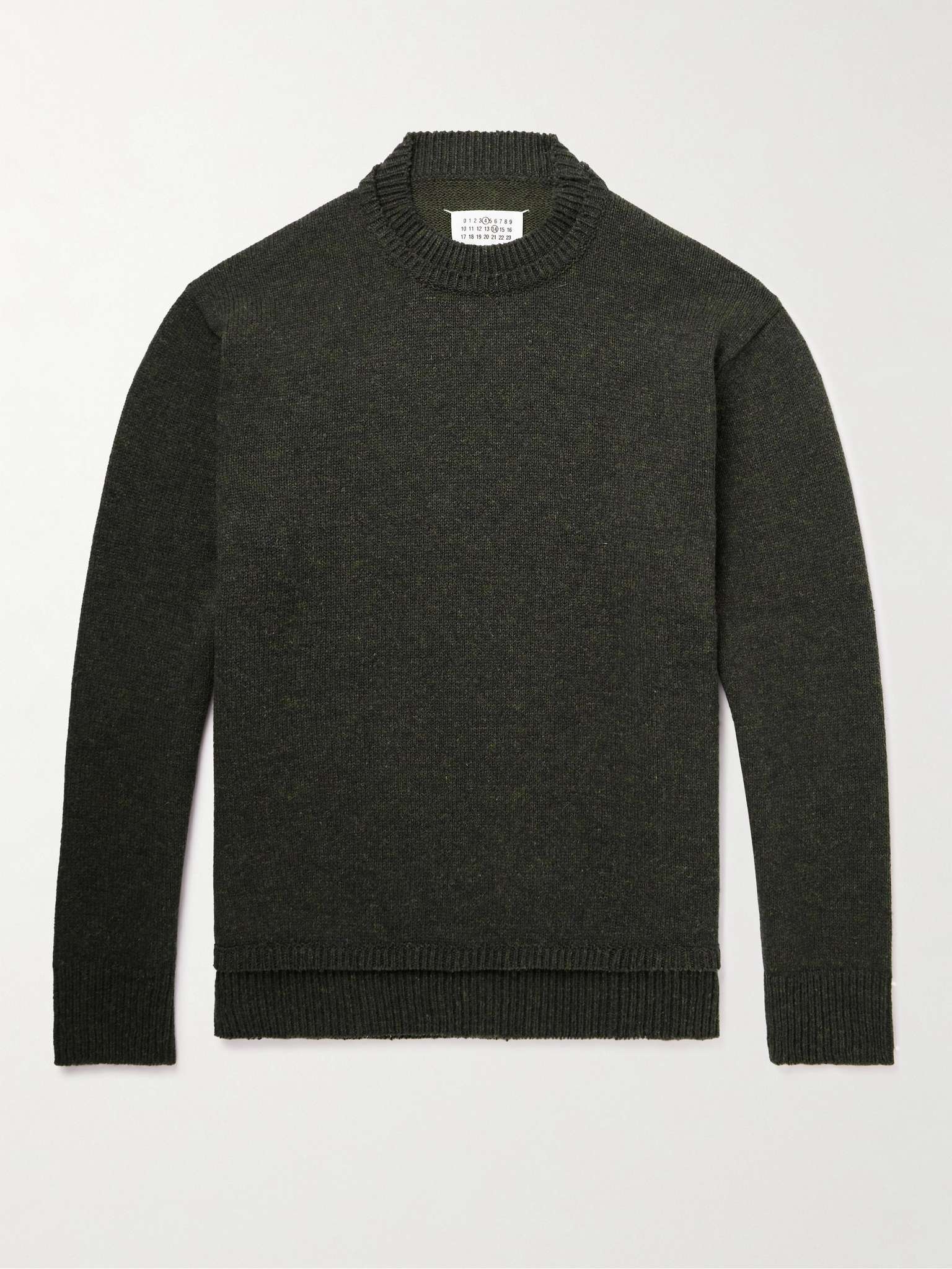 Suede-Trimmed Wool, Linen and Cotton-Blend Sweater - 1