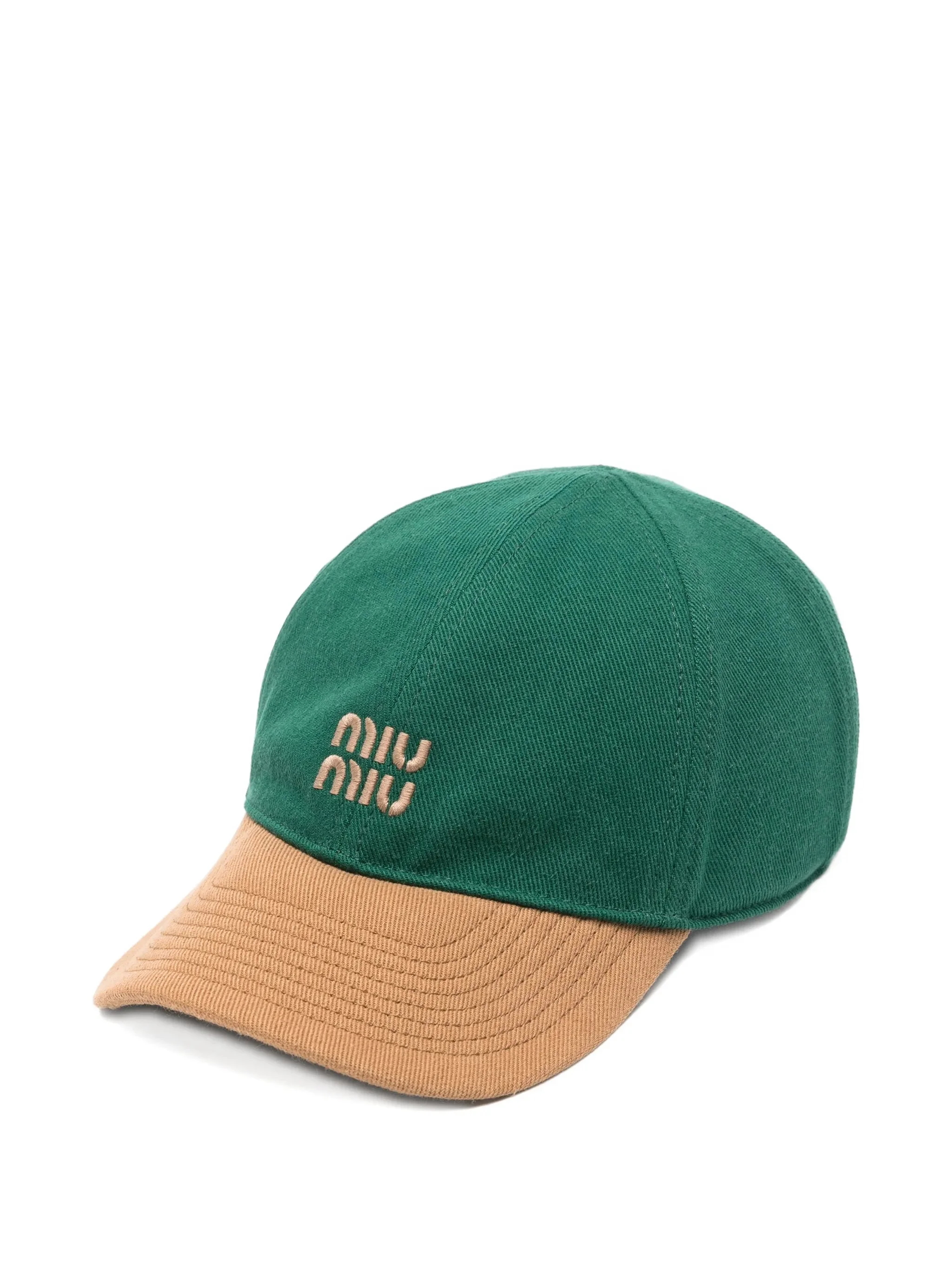 Miu Miu MIU MIU DRILL WASHED BICOLORE CAP - 1