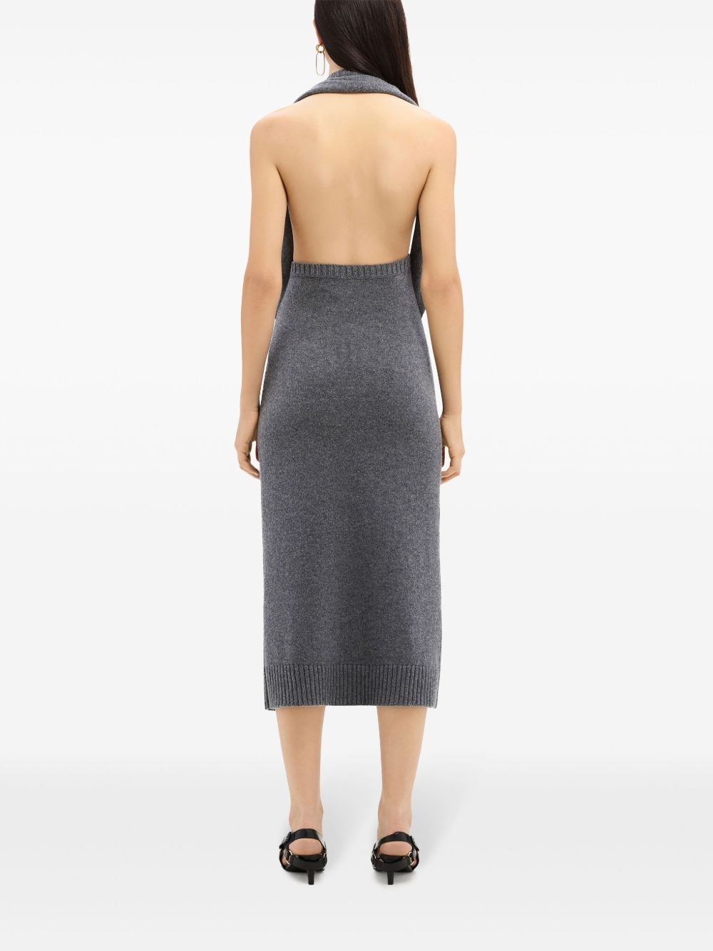 over the shoulder draped midi dress - 4