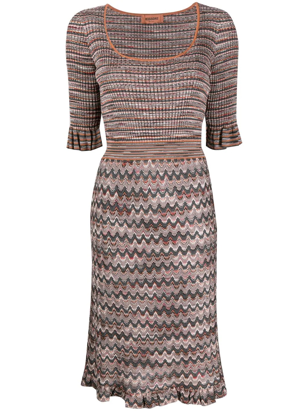 zigzag knee-length dress - 1