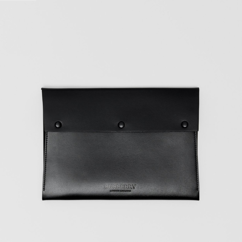 Large Suede and Leather Envelope Pouch 1