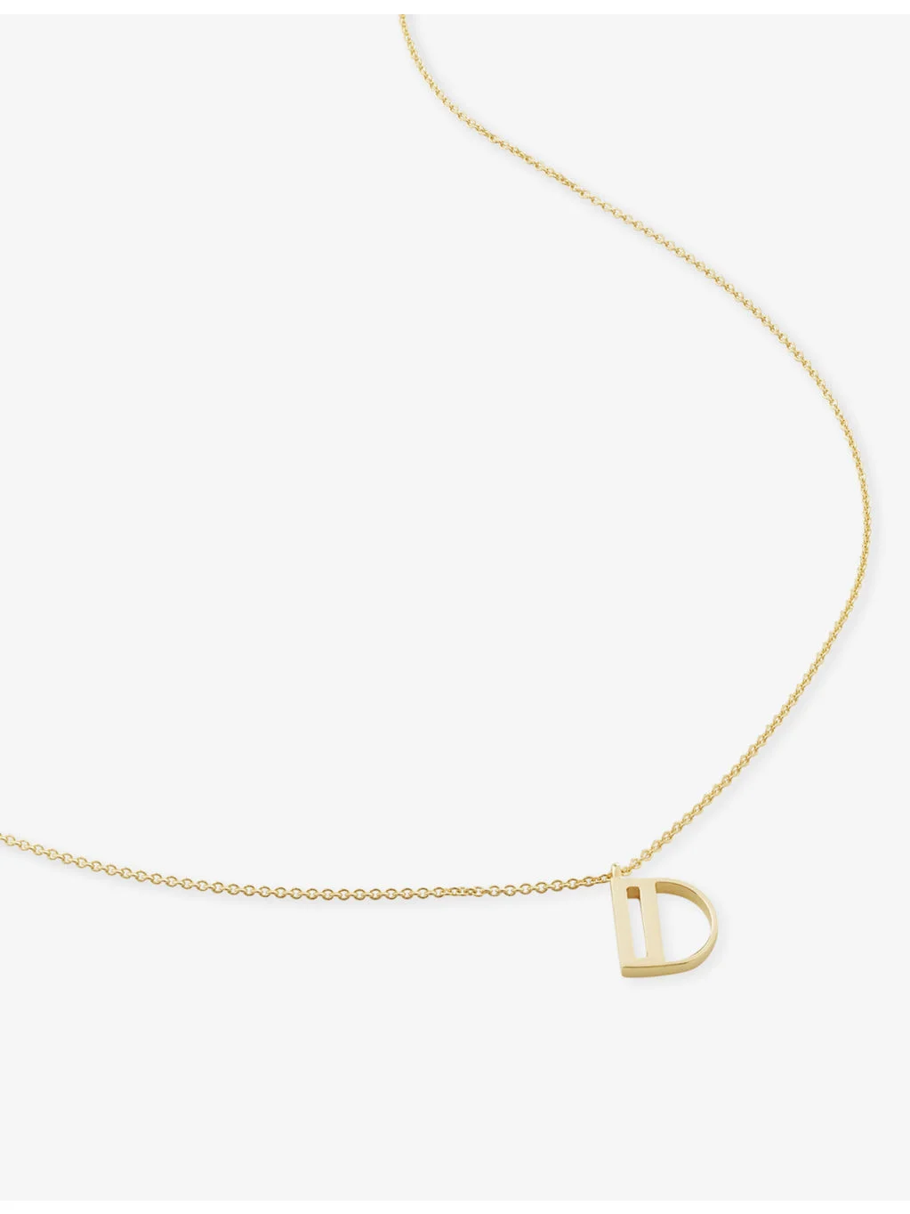 Initial D 18ct Gold Vermeil Plated 925 Sterling Silver Necklace - 1