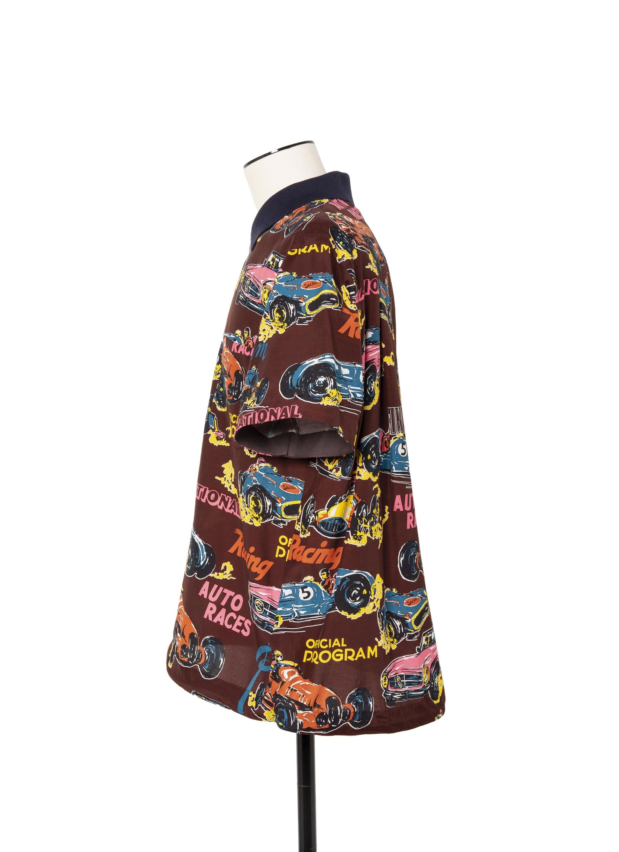 Car Race / Tropical Print Polo Shirt - 3