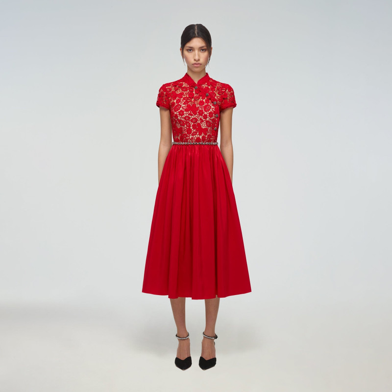 per una lace dress retroféte Women's Perdita Lace Dress - Red main image 1