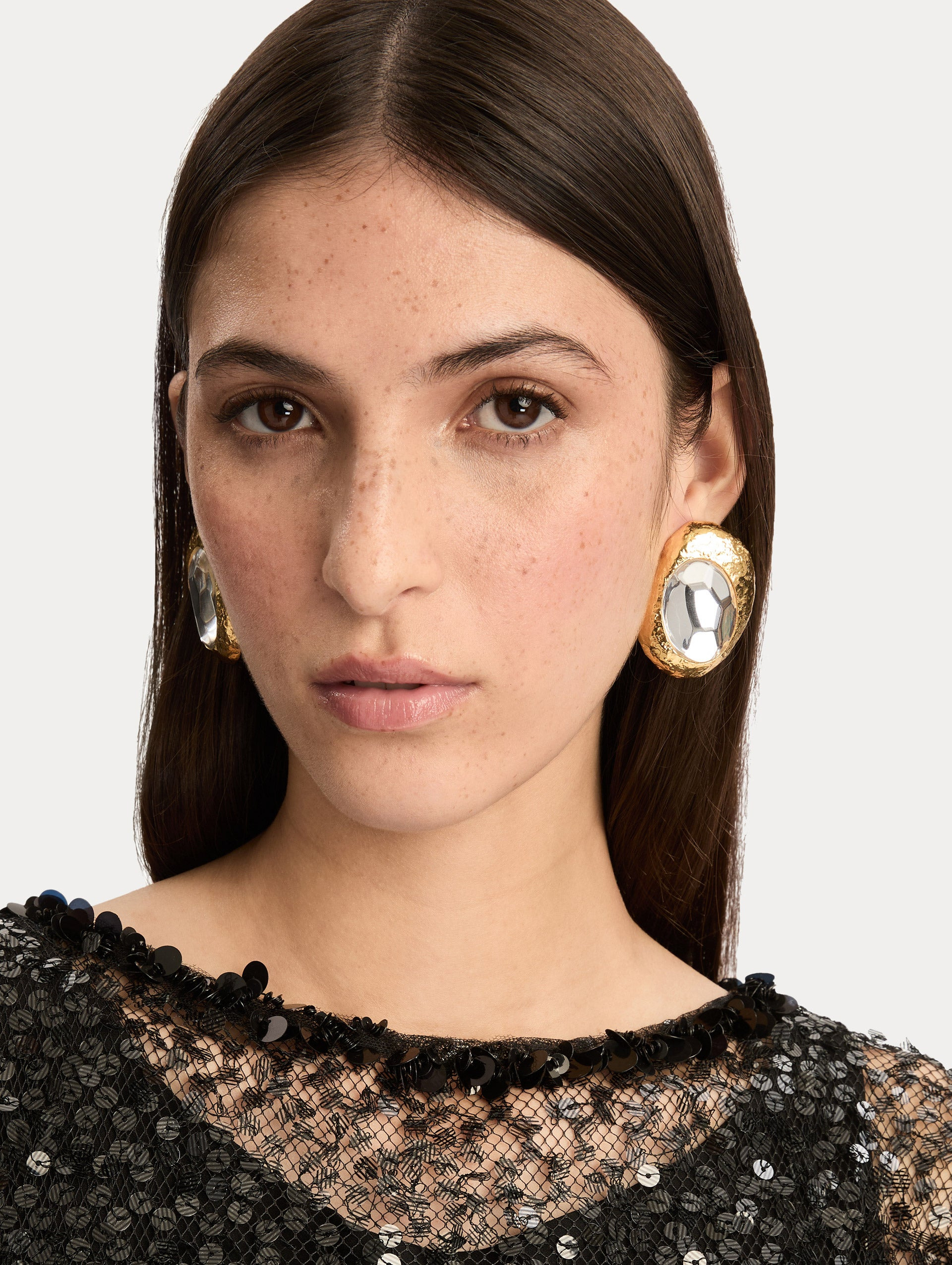 HAMMERED OVAL CLIP-ON EARRINGS - 2