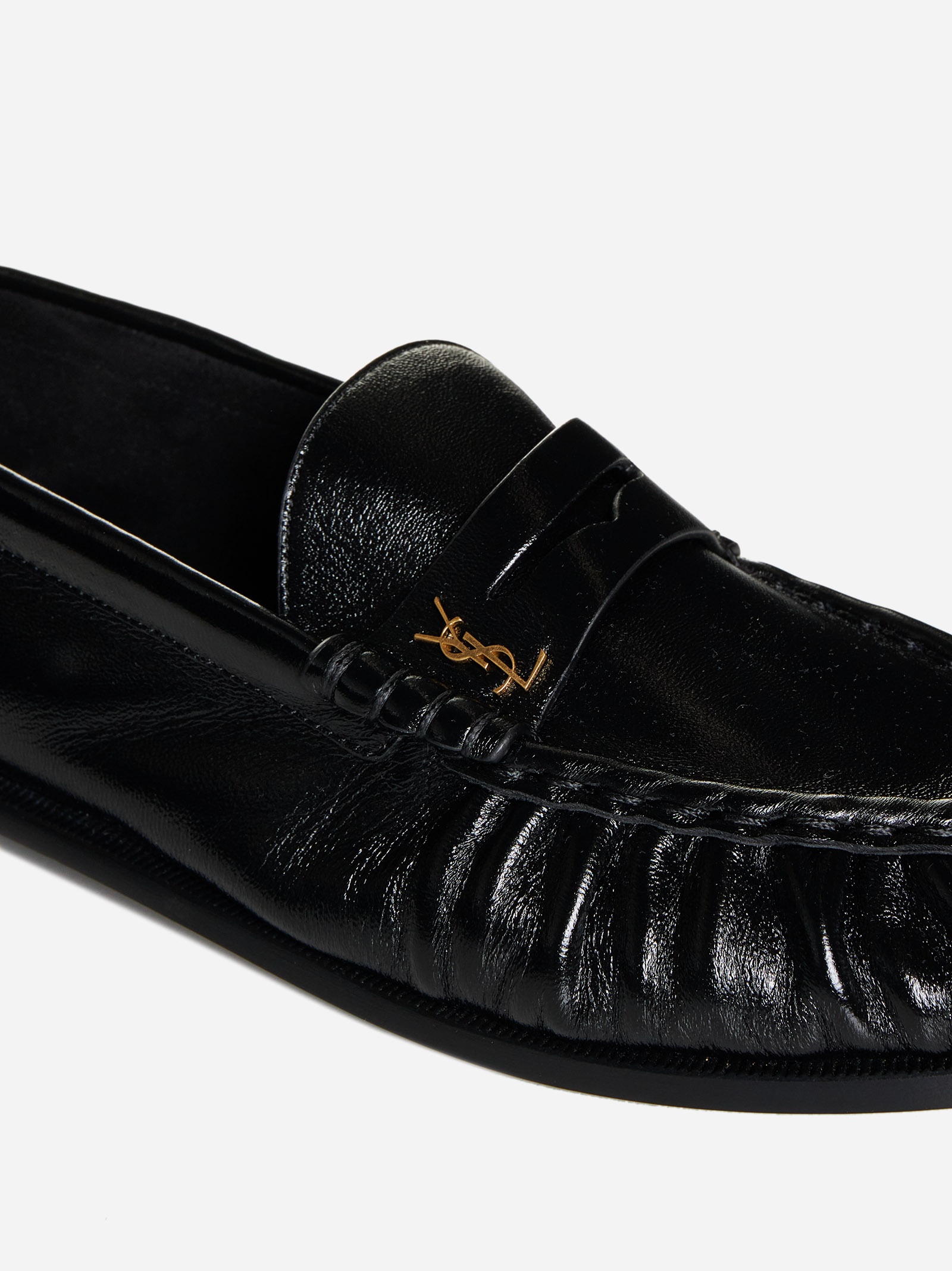YSL logo leather loafers - 4